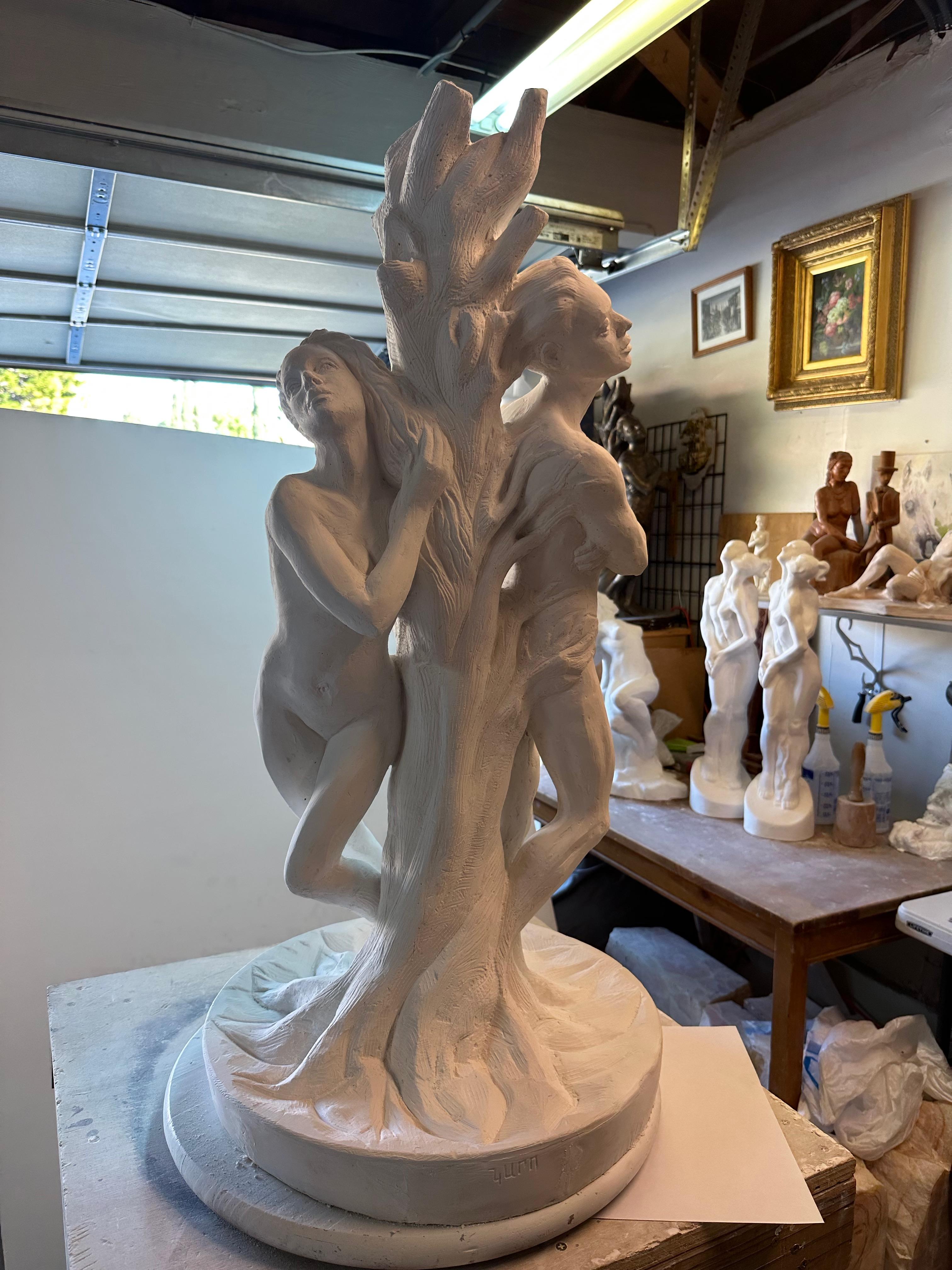 Adam und Eva, Skulptur, Hydro-Stein, handgefertigt von Garo, Unikat, Skulptur im Angebot 5