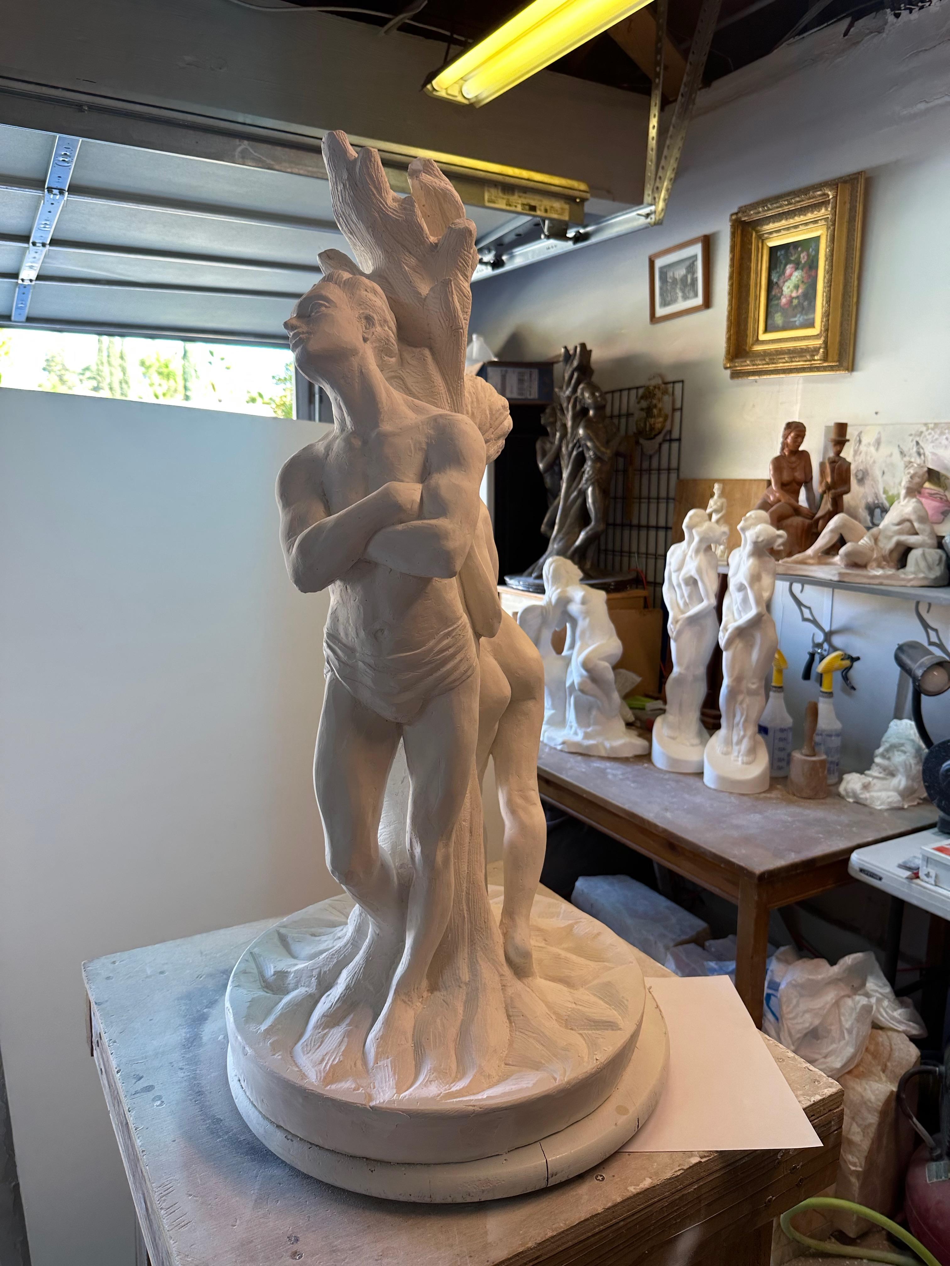 Adam und Eva, Skulptur, Hydro-Stein, handgefertigt von Garo, Unikat, Skulptur im Angebot 6