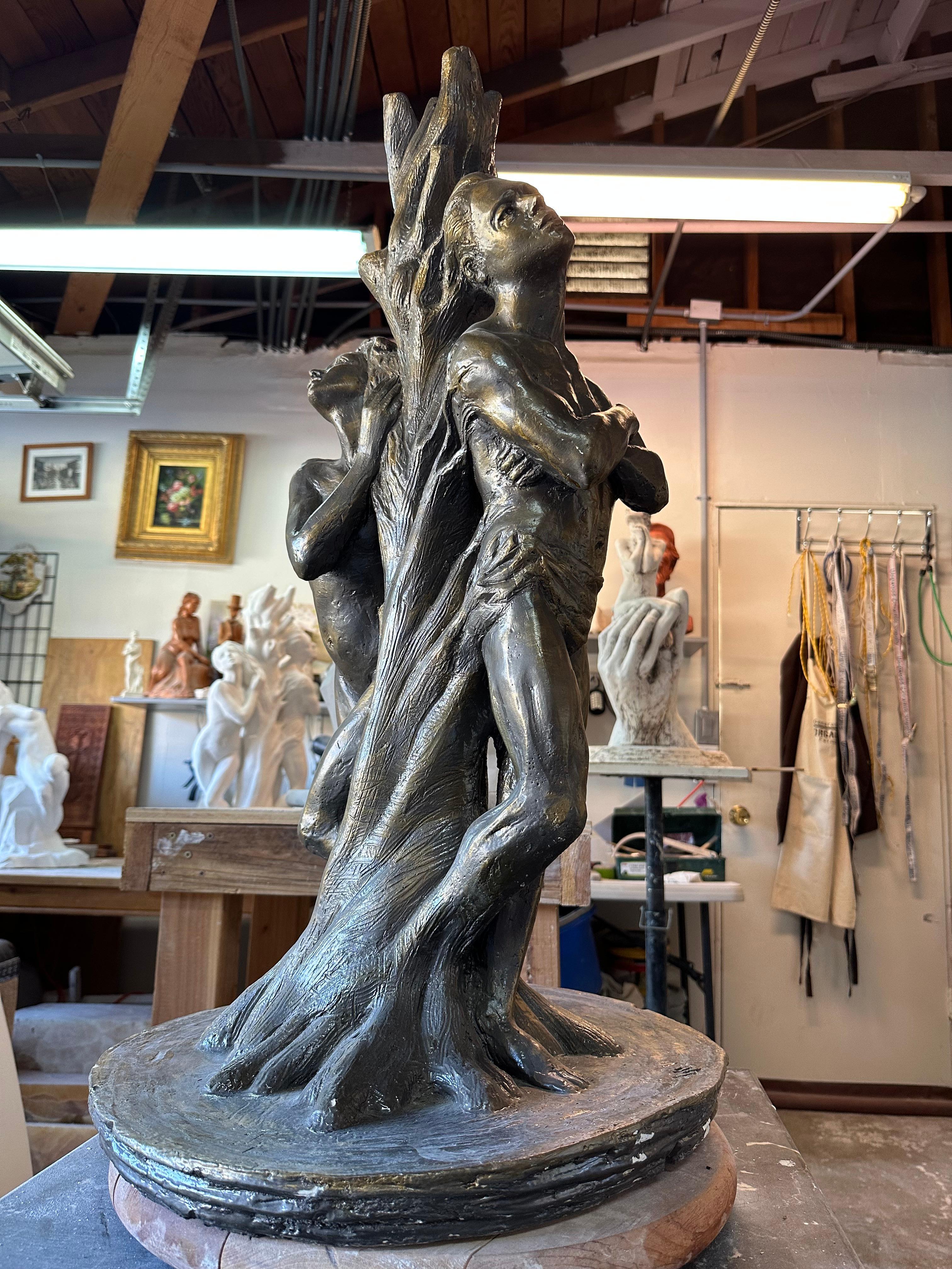 Adam and Eva, Sculpture, Hydro Stone Handmade  by Garo For Sale 6