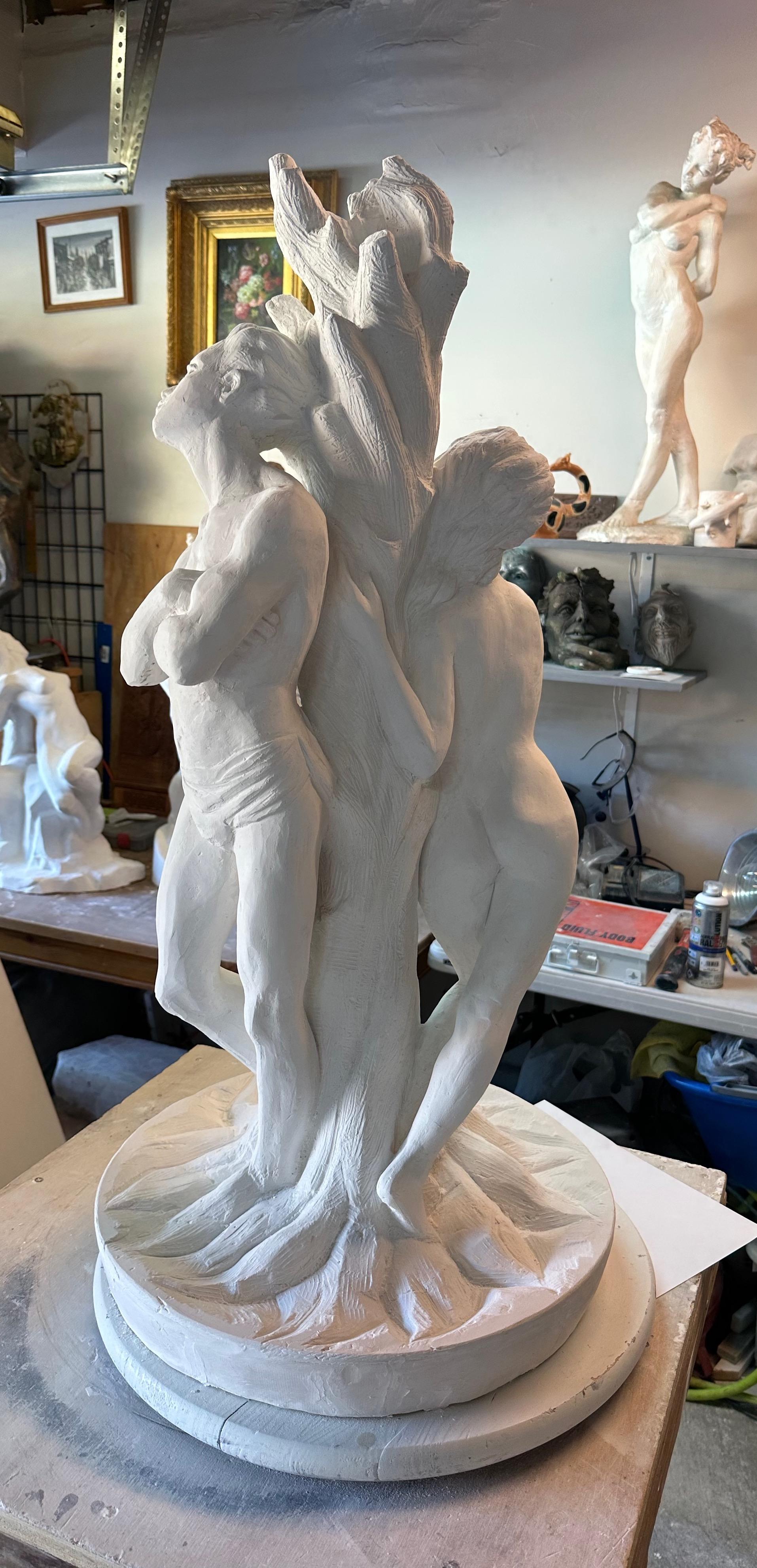 Adam und Eva, Skulptur, Hydro-Stein, handgefertigt von Garo, Unikat, Skulptur im Angebot 7