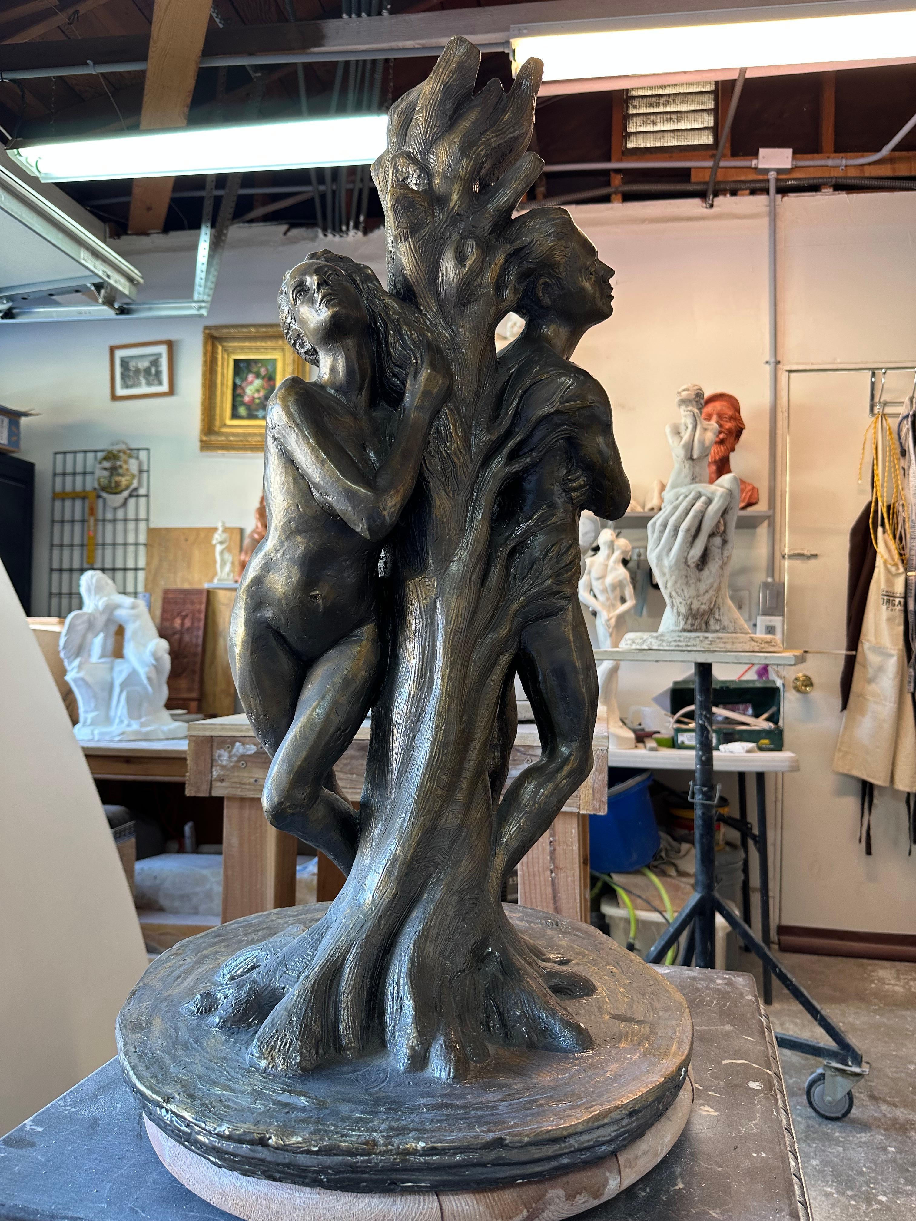 Adam and Eva, Sculpture, Hydro Stone Handmade  by Garo For Sale 8
