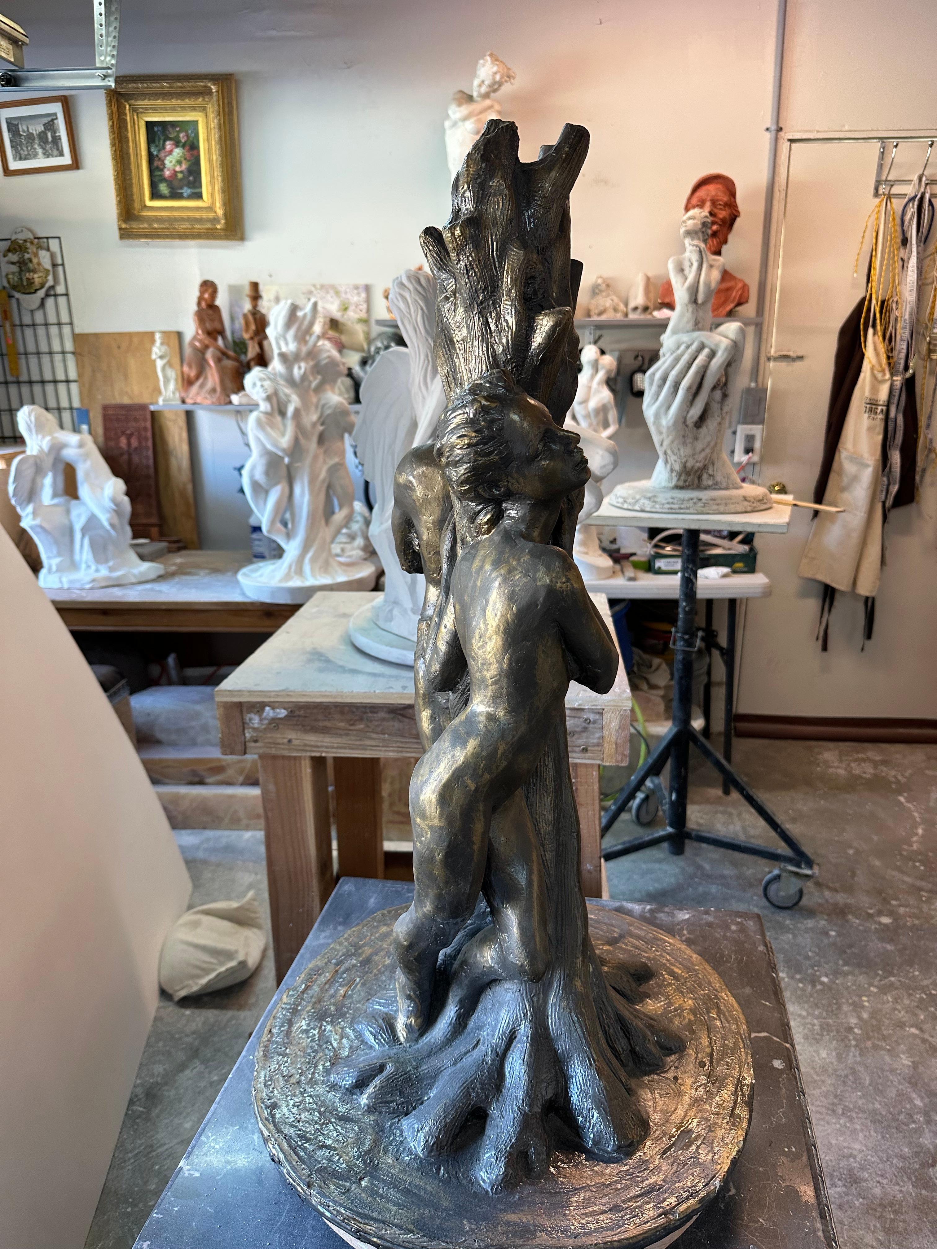 Adán y Eva, Escultura, Hydro Stone Hecho a mano  por Garo - Sculpture Impresionista de Karapet Balakeseryan  (Garo)