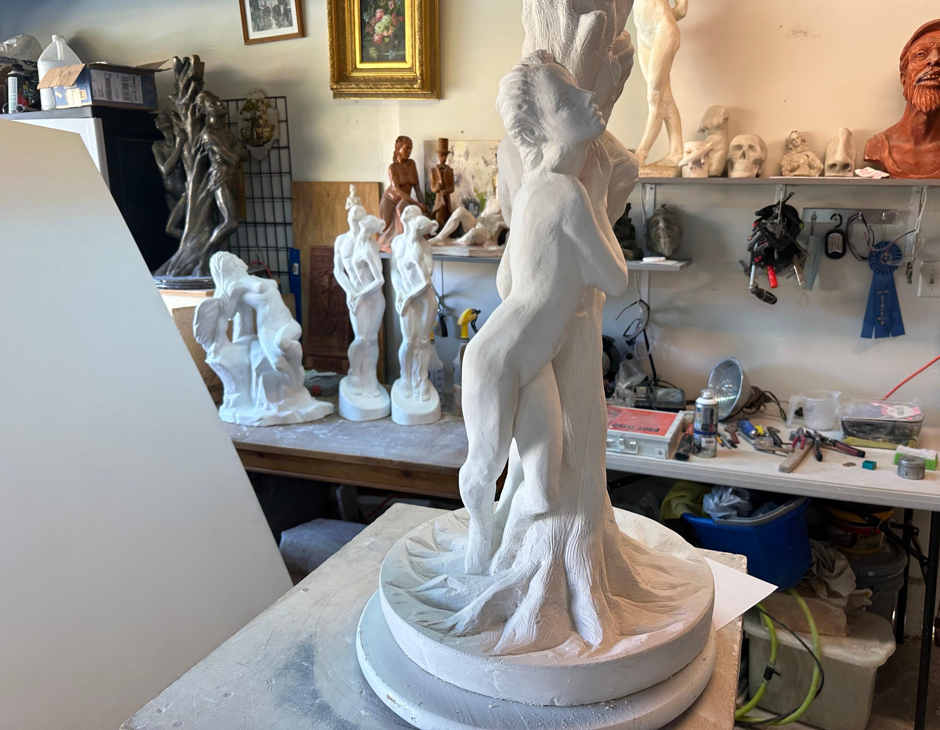 Adam und Eva, Skulptur, Hydro-Stein, handgefertigt von Garo, Unikat, Skulptur im Angebot 3