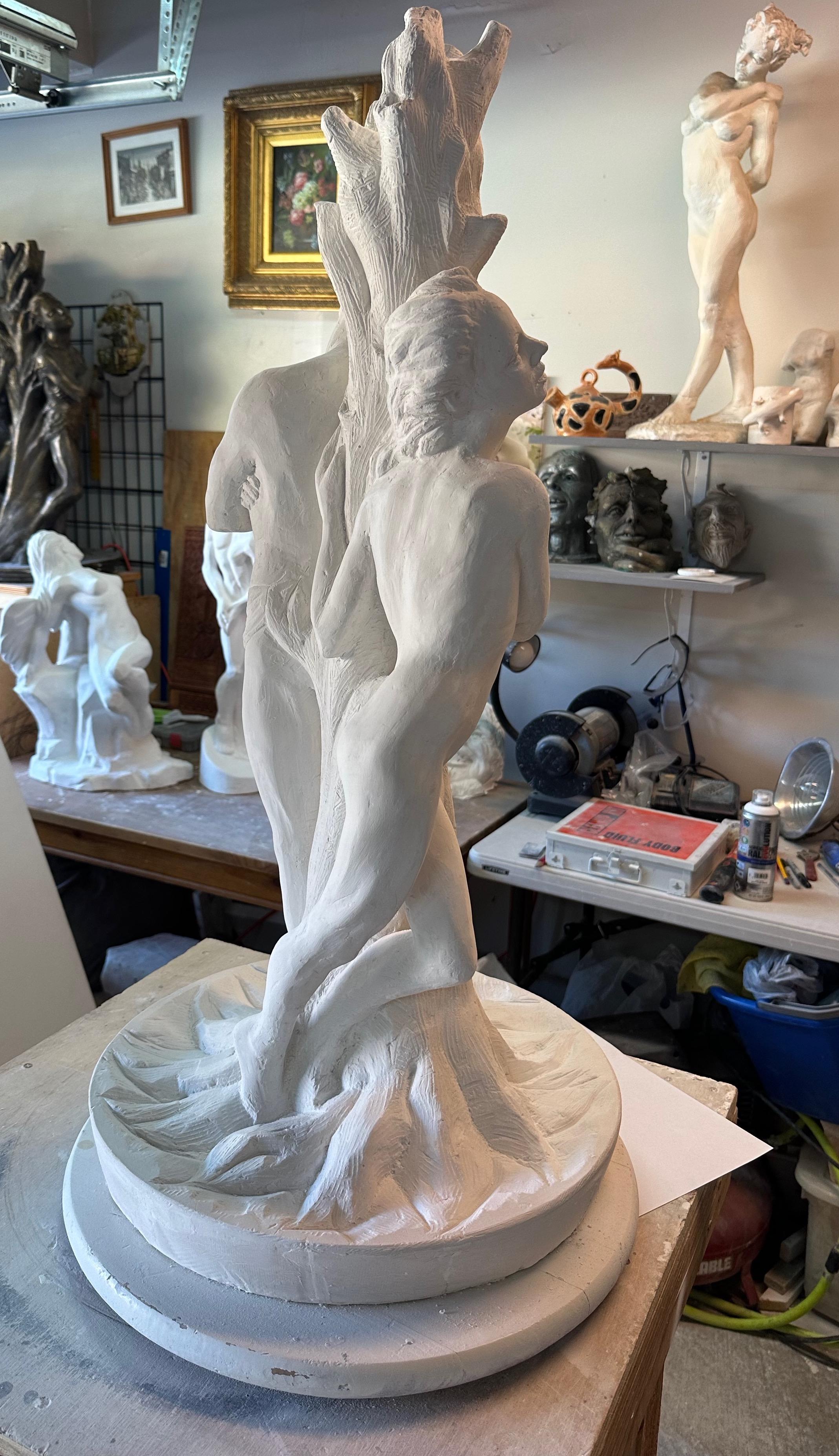 Adam und Eva, Skulptur, Hydro-Stein, handgefertigt von Garo, Unikat, Skulptur im Angebot 4