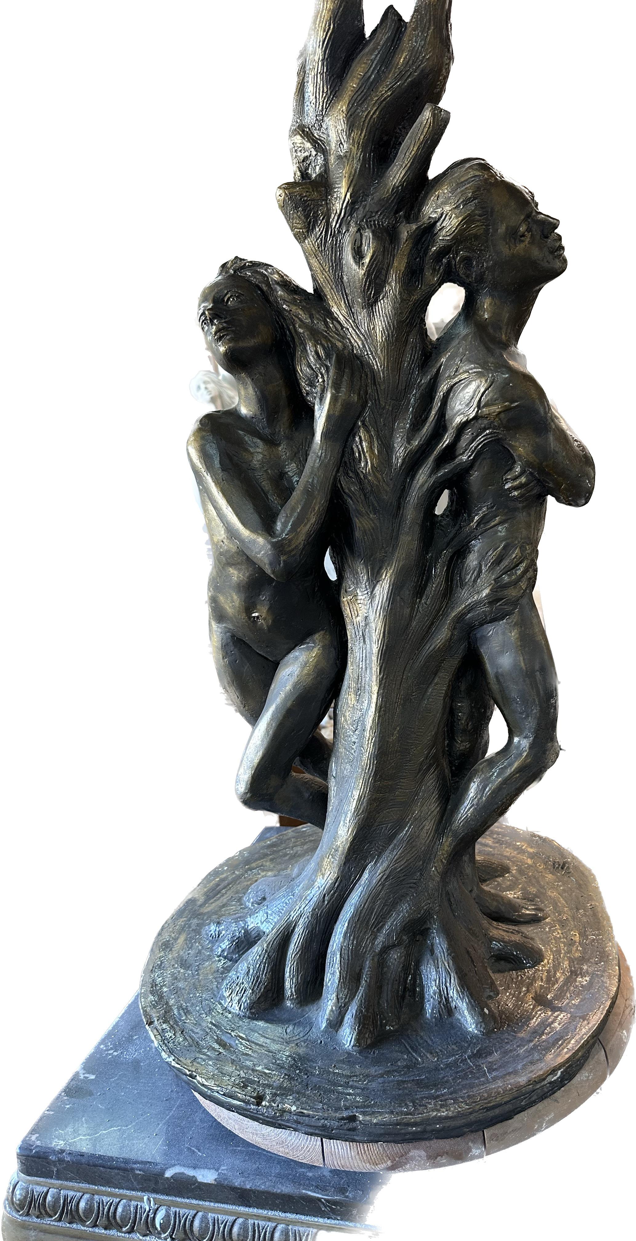 Karapet Balakeseryan  (Garo) Figurative Sculpture - Adam and Eva, Sculpture, Hydro Stone Handmade  by Garo