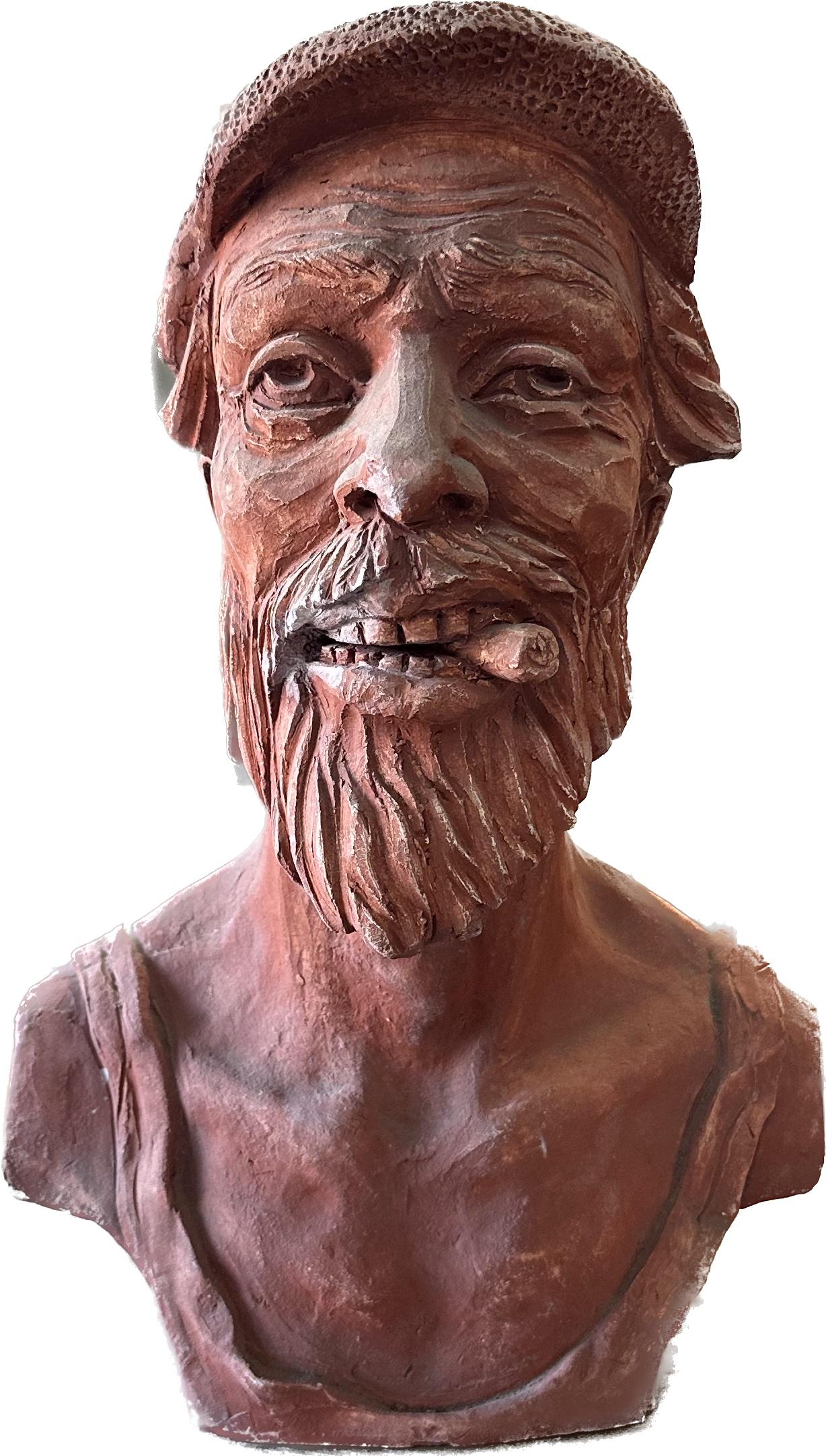 Figurative Sculpture de Karapet Balakeseryan  (Garo) - Hombre Feliz, Escultura, Hidro Piedra Hecha a Mano por Garo