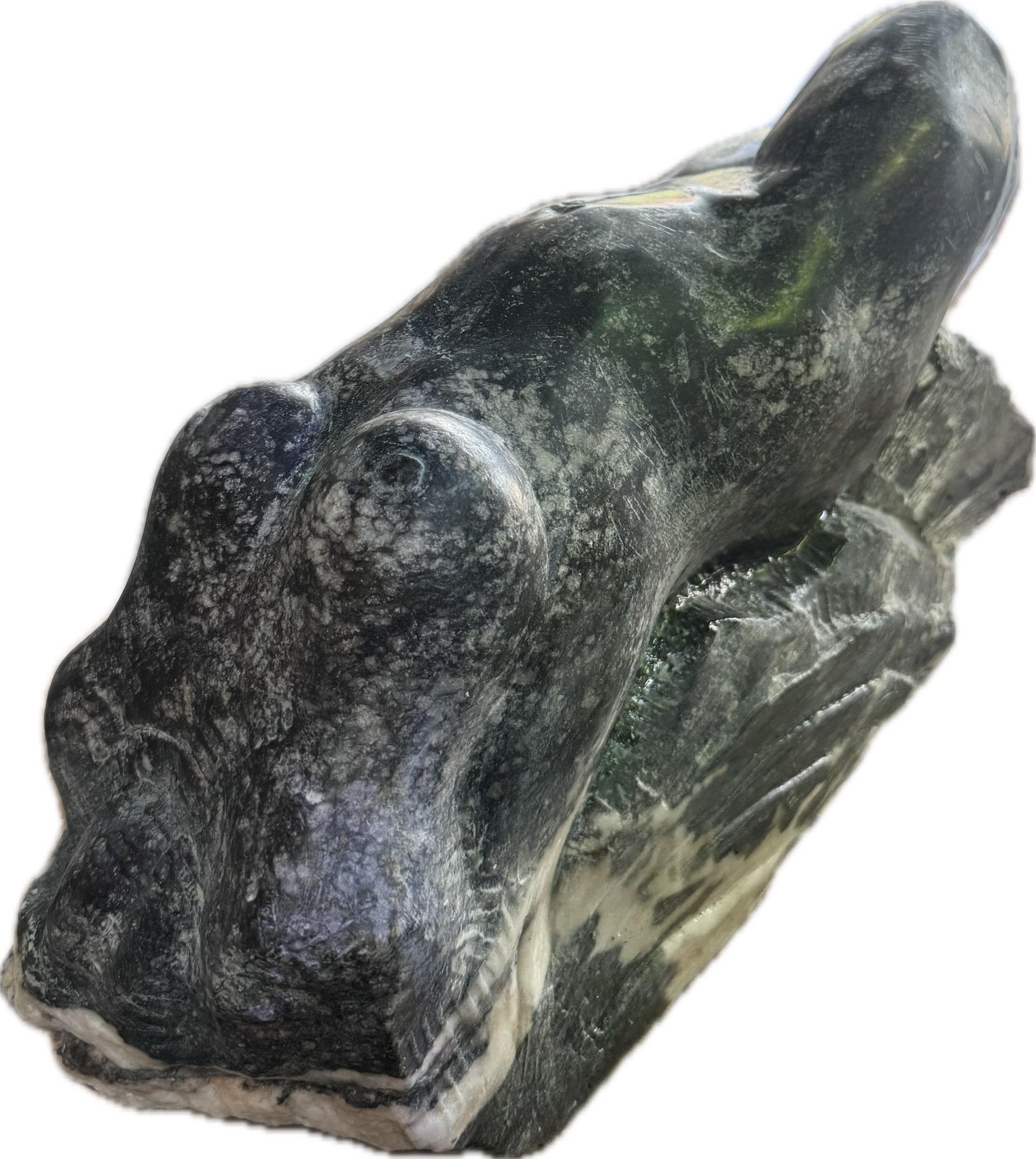 Nude, Sculpture, Natural Black Alabaster Stone, Handmade by Garo For Sale 7