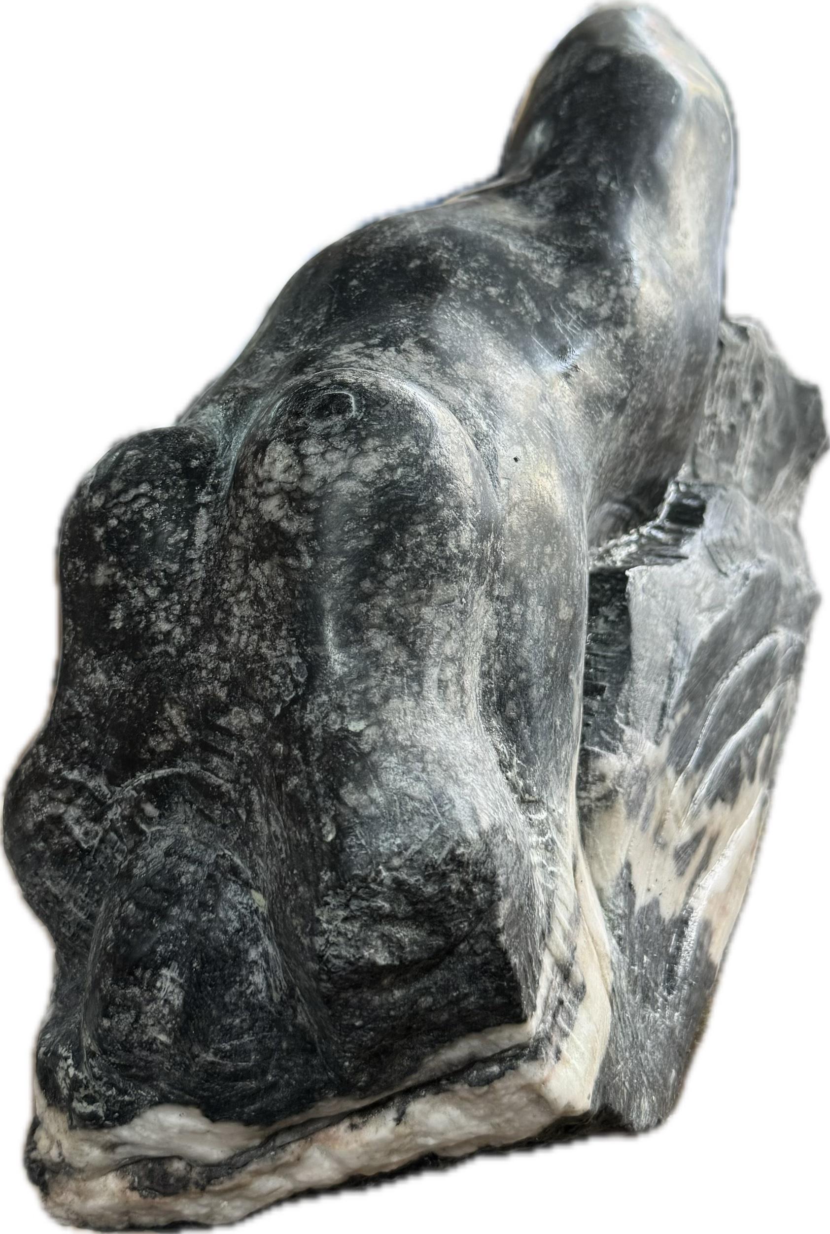 Nude, Skulptur, natürlicher schwarzer Alabasterstein, handgefertigt von Garo im Angebot 5