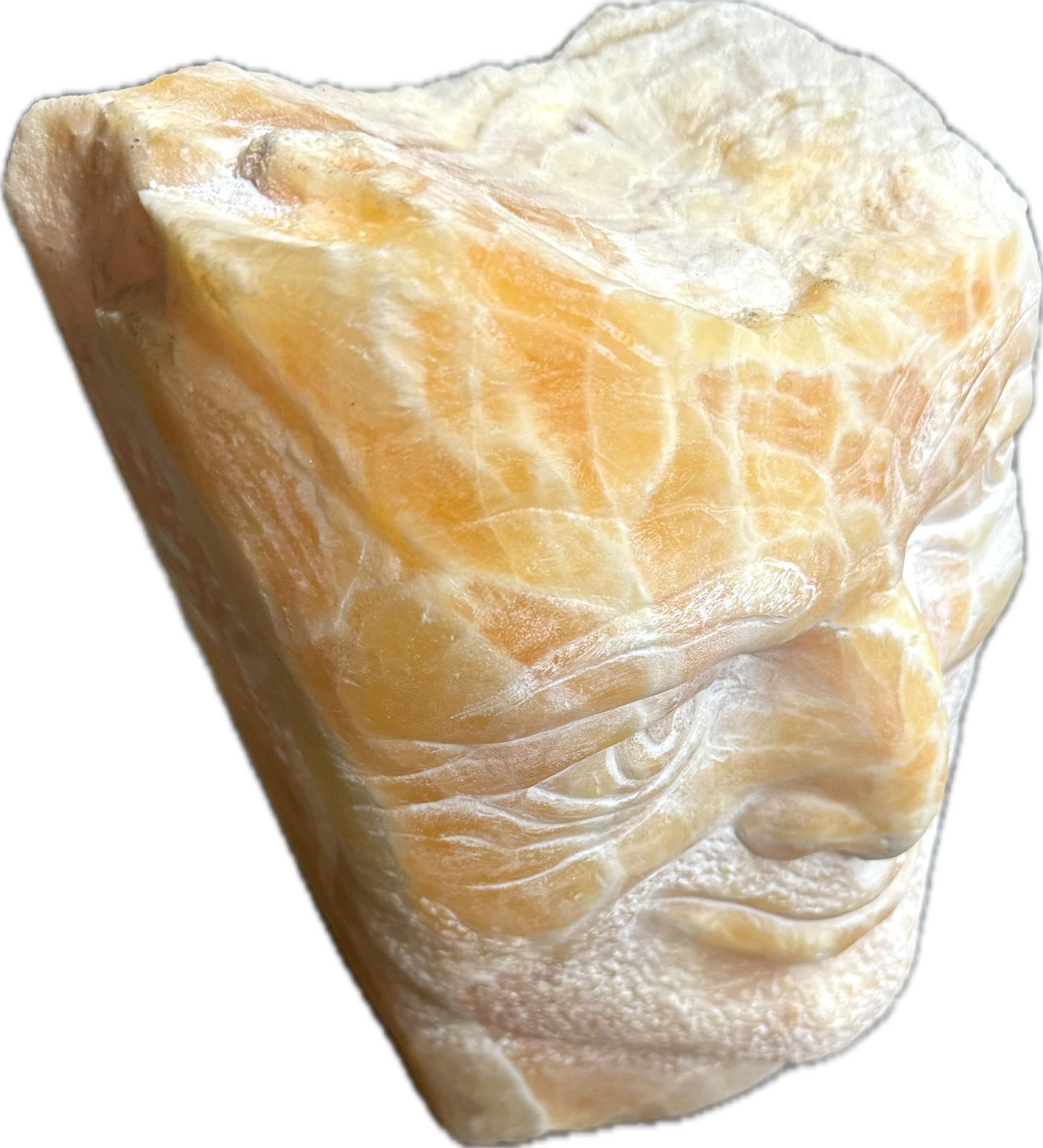 Retrato, Hombre Feliz, Esculturas, Piedra natural Haney Onyx, Hecho a mano por Garo - Figurative Sculpture Beige de Karapet Balakeseryan  (Garo)