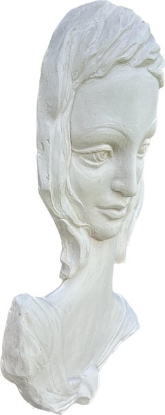 Portrait of Woman, Sculpture, Ceramic Handmade by Garo, One of a Kind