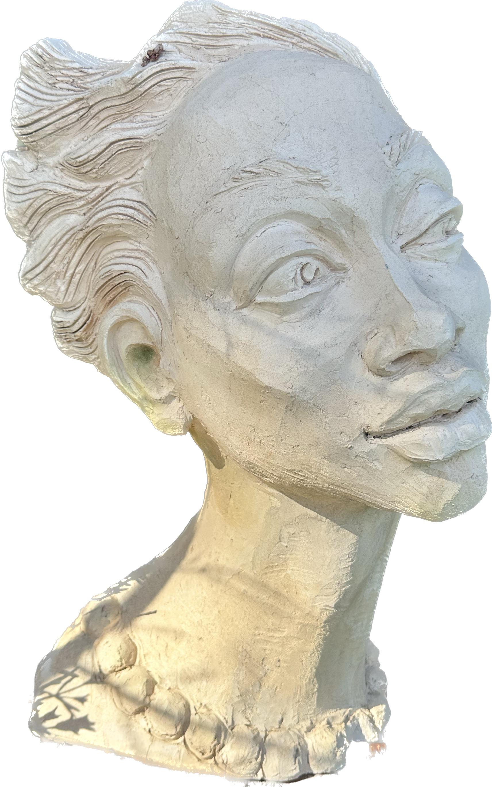 Artist:  (Garo) Karapet Balakeseryan  
Medium: Ceramic, Clay, Handmade, One of a Kind 
Year: 2023
Style: Classic, Impressionism, 
Subject: Portrait of Woman,
Size: 21