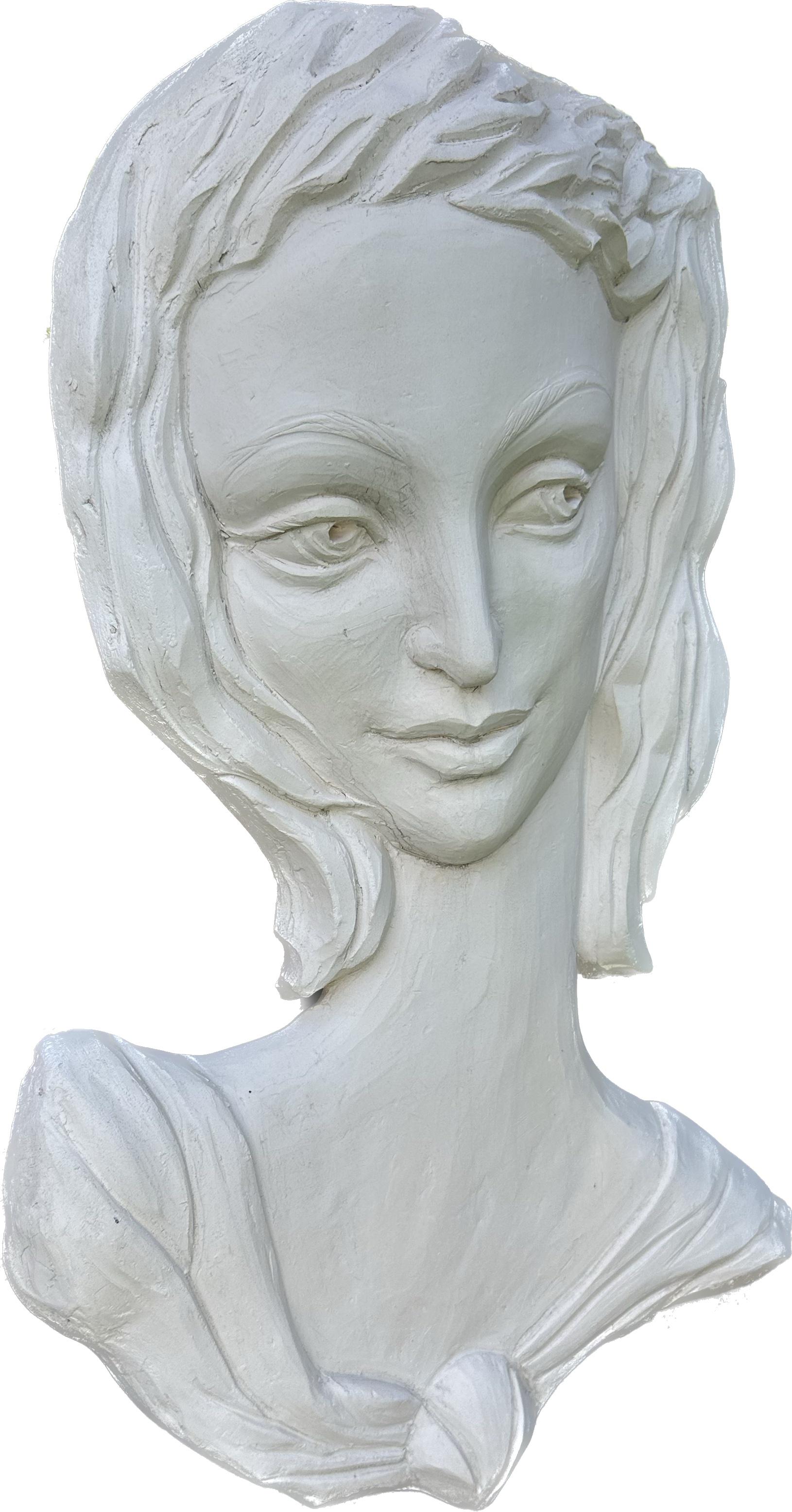 Artist:  (Garo) Karapet Balakeseryan  
Medium: Ceramic, Clay, Handmade, One of a Kind 
Year: 2023
Style: Classic, Impressionism, 
Subject: Portrait of Woman,
Size: 25