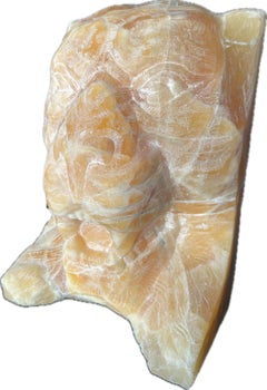 Tiger-Skulptur, natürlicher Onyxstein, handgefertigt von Garo