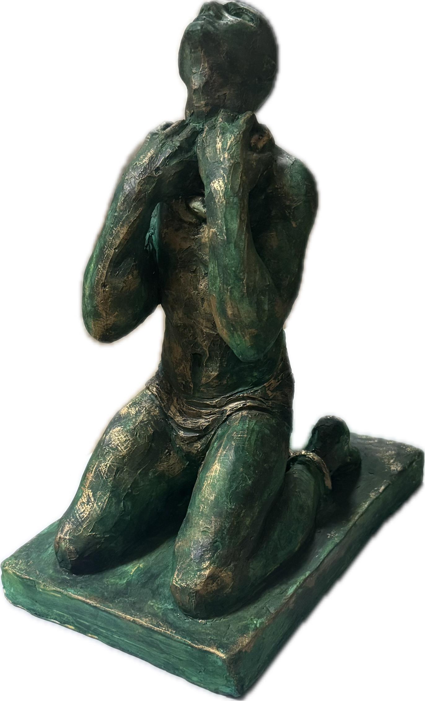 Zahnriemen Skulptur Ton-Keramik Handmade by Garo, Unikat – Sculpture von Karapet Balakeseryan  (Garo)