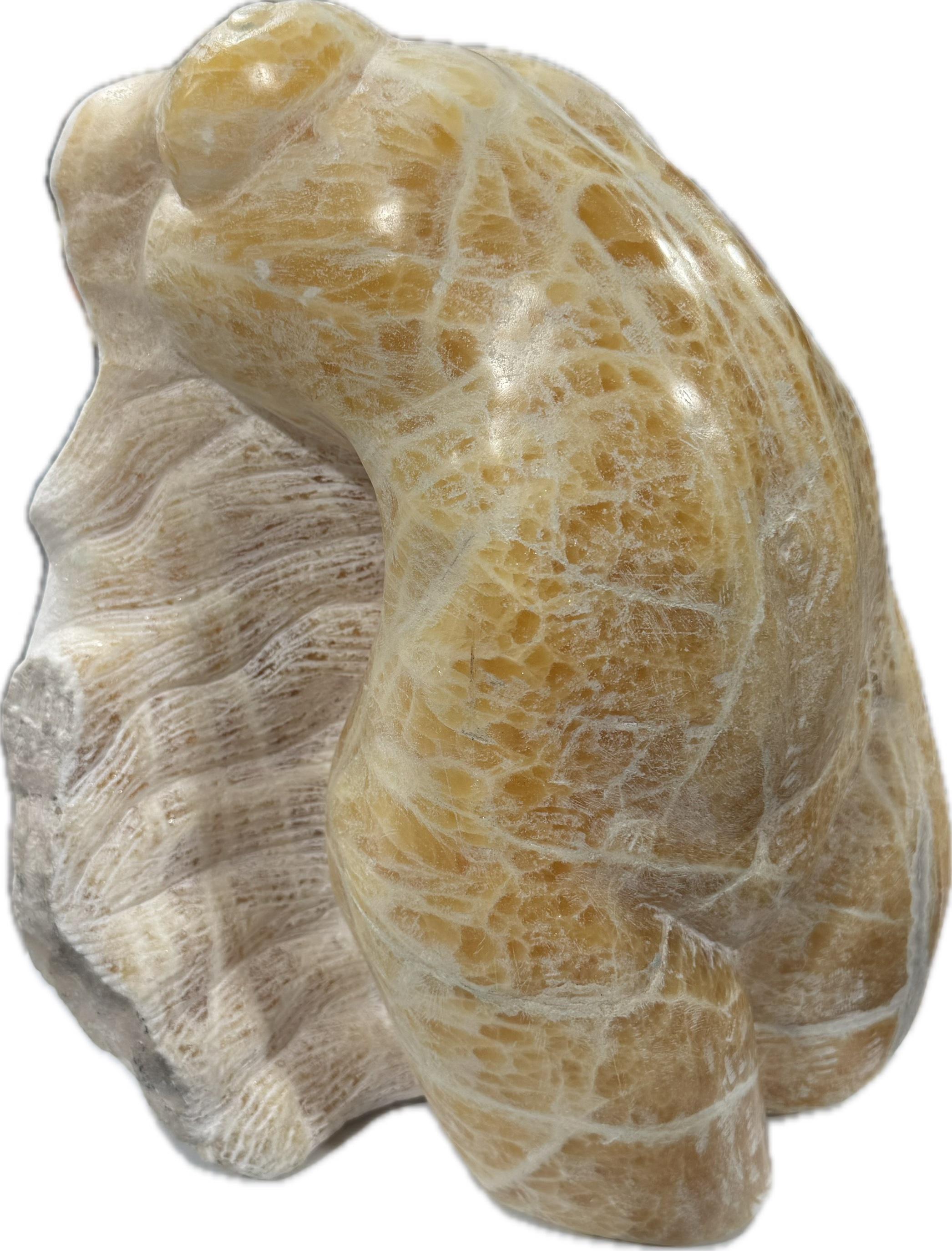 Woman Nude, Sculpture, Natural Haney Onyx Stone, Handmade by Garo - Brown Figurative Sculpture by Karapet Balakeseryan  (Garo)
