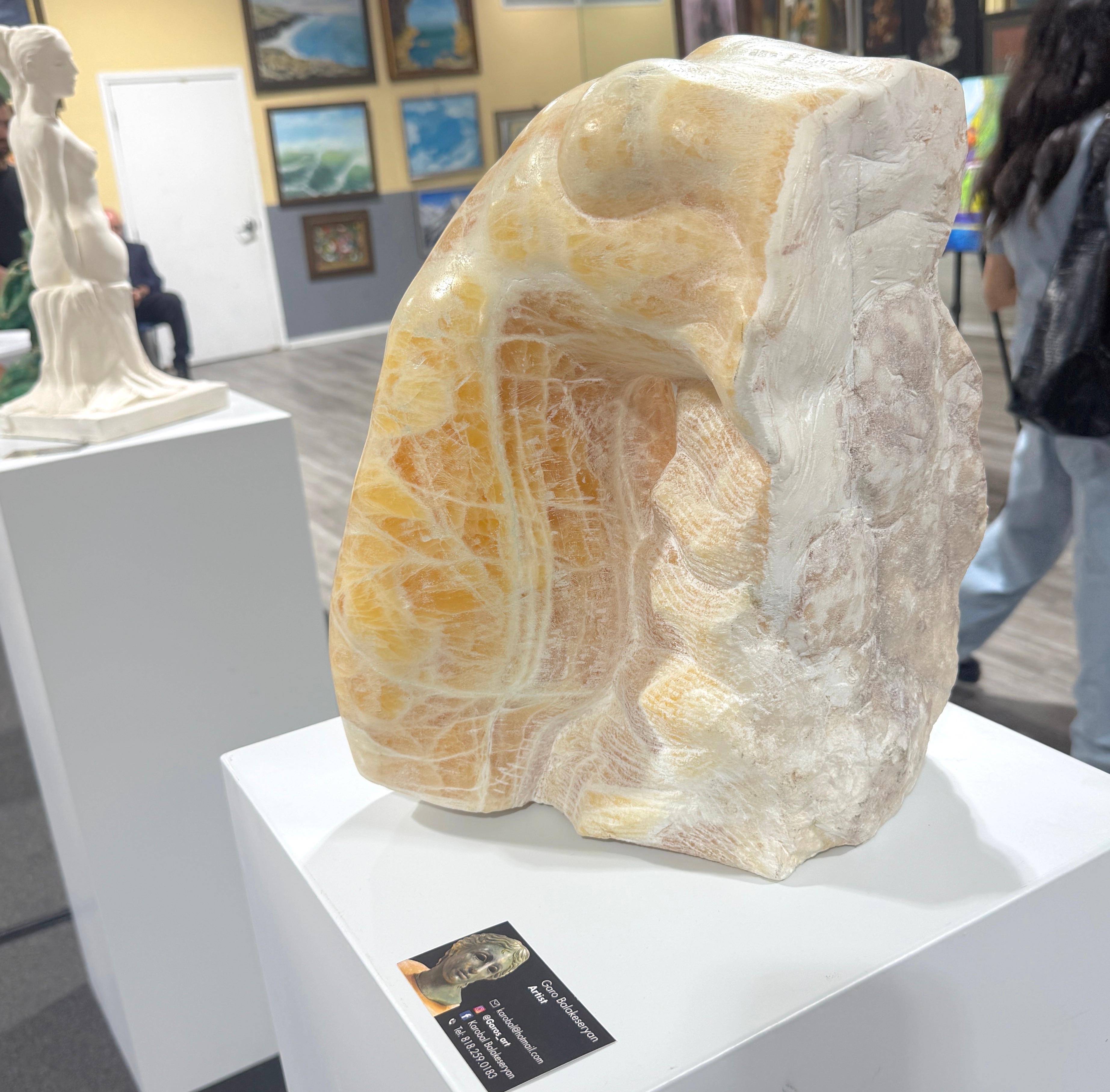 Woman Nude, Sculpture, Natural Haney Onyx Stone, Handmade by Garo For Sale 1