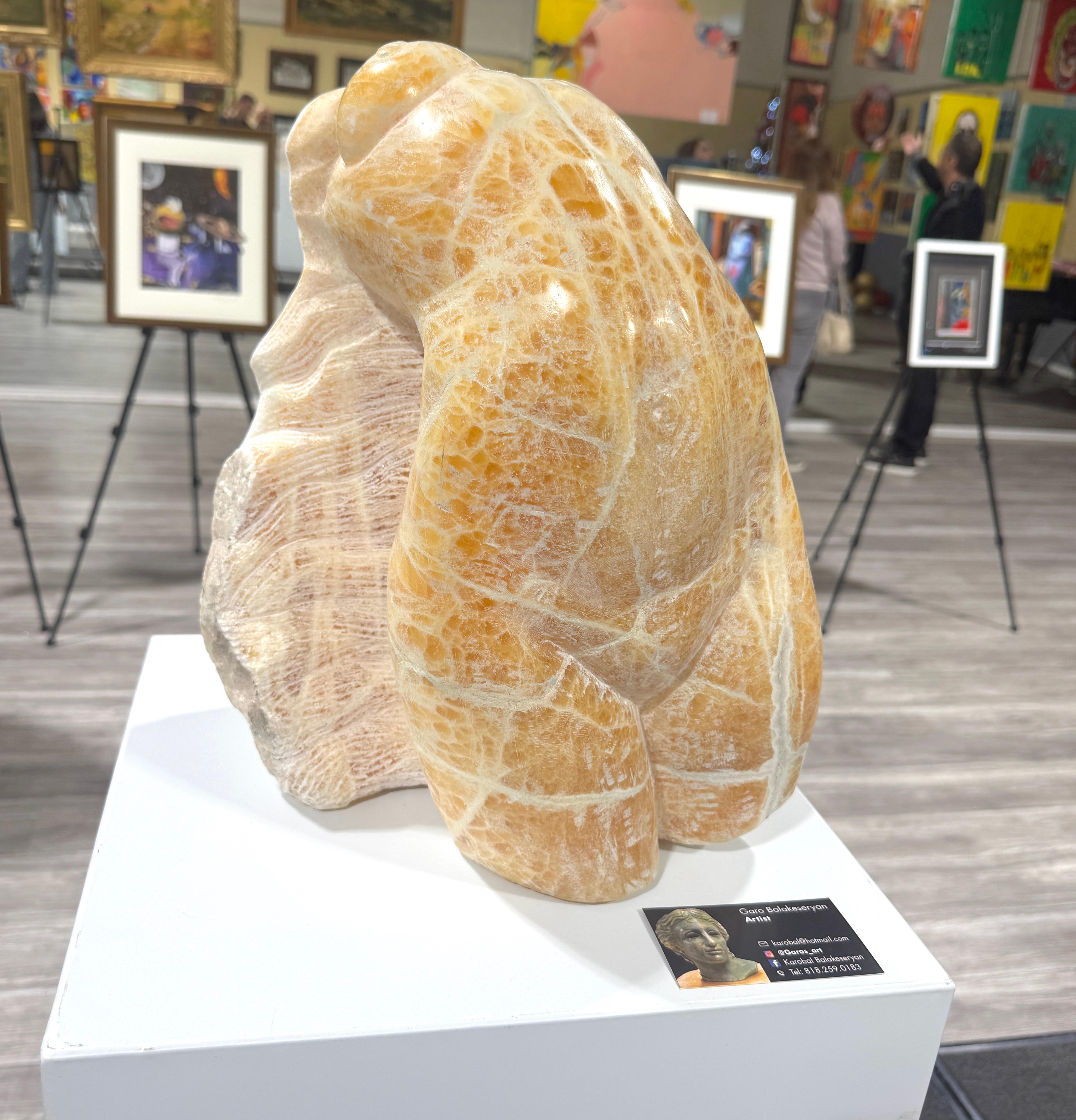 Woman Nude, Sculpture, Natural Haney Onyx Stone, Handmade by Garo For Sale 2