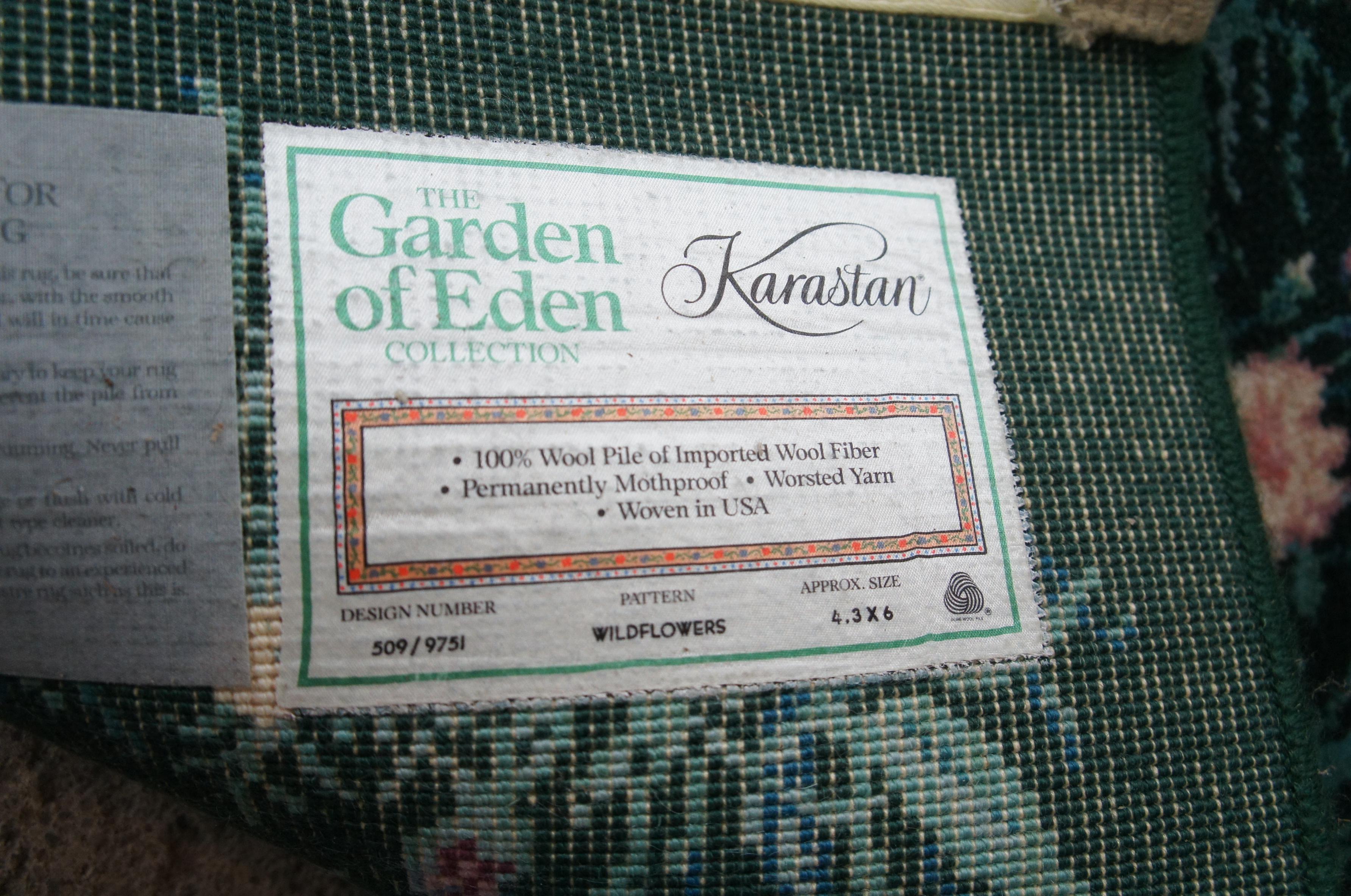 Karastan 100% Wool Garden of Eden Wildflowers Area Rug Carpet 509/9751 1