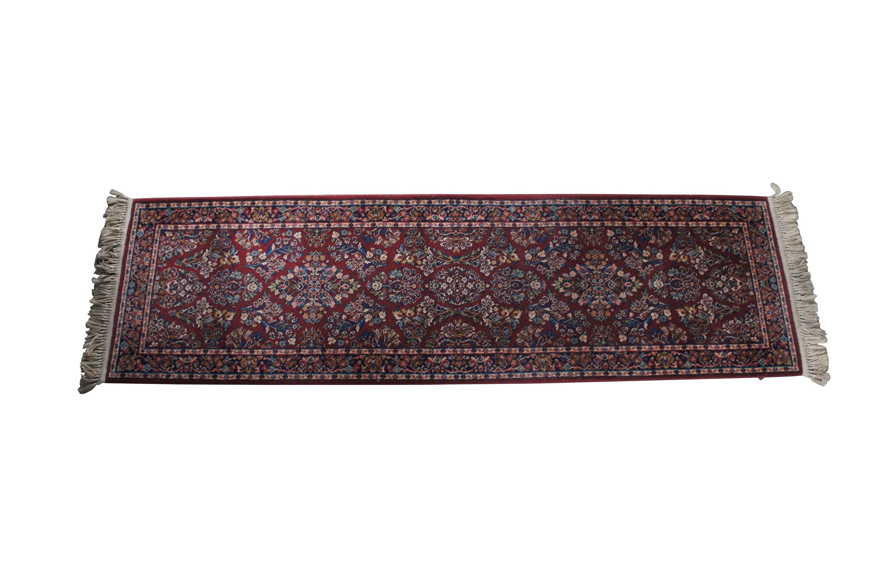 Karastan 100% Wool Red Sarouk Area Rug Runner Carpet Mat 700/785 2.6' x 8.6