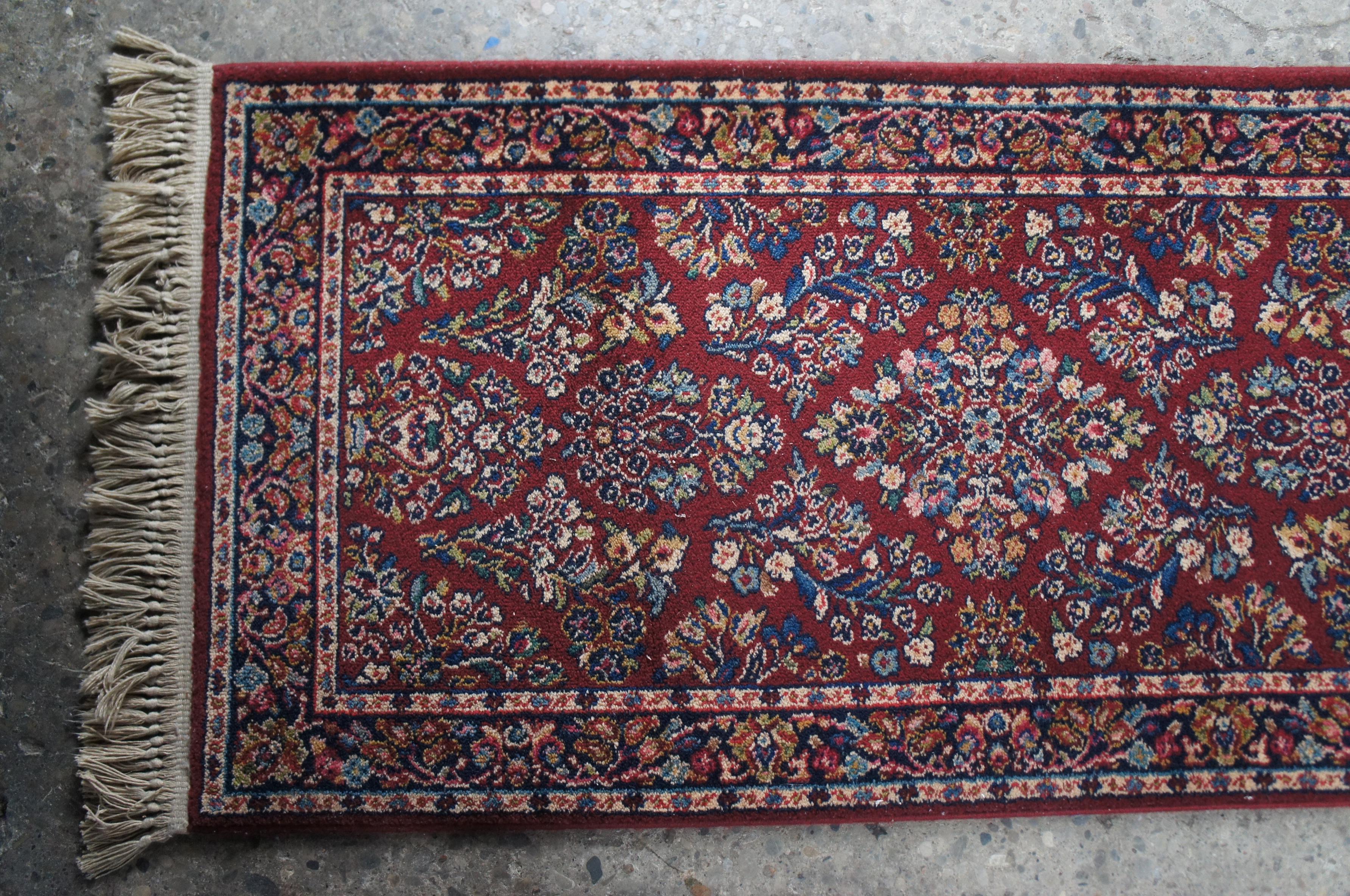 Karastan 100% Wool Red Sarouk Area Rug Runner Carpet Mat 700/785 2.6' x 8.6