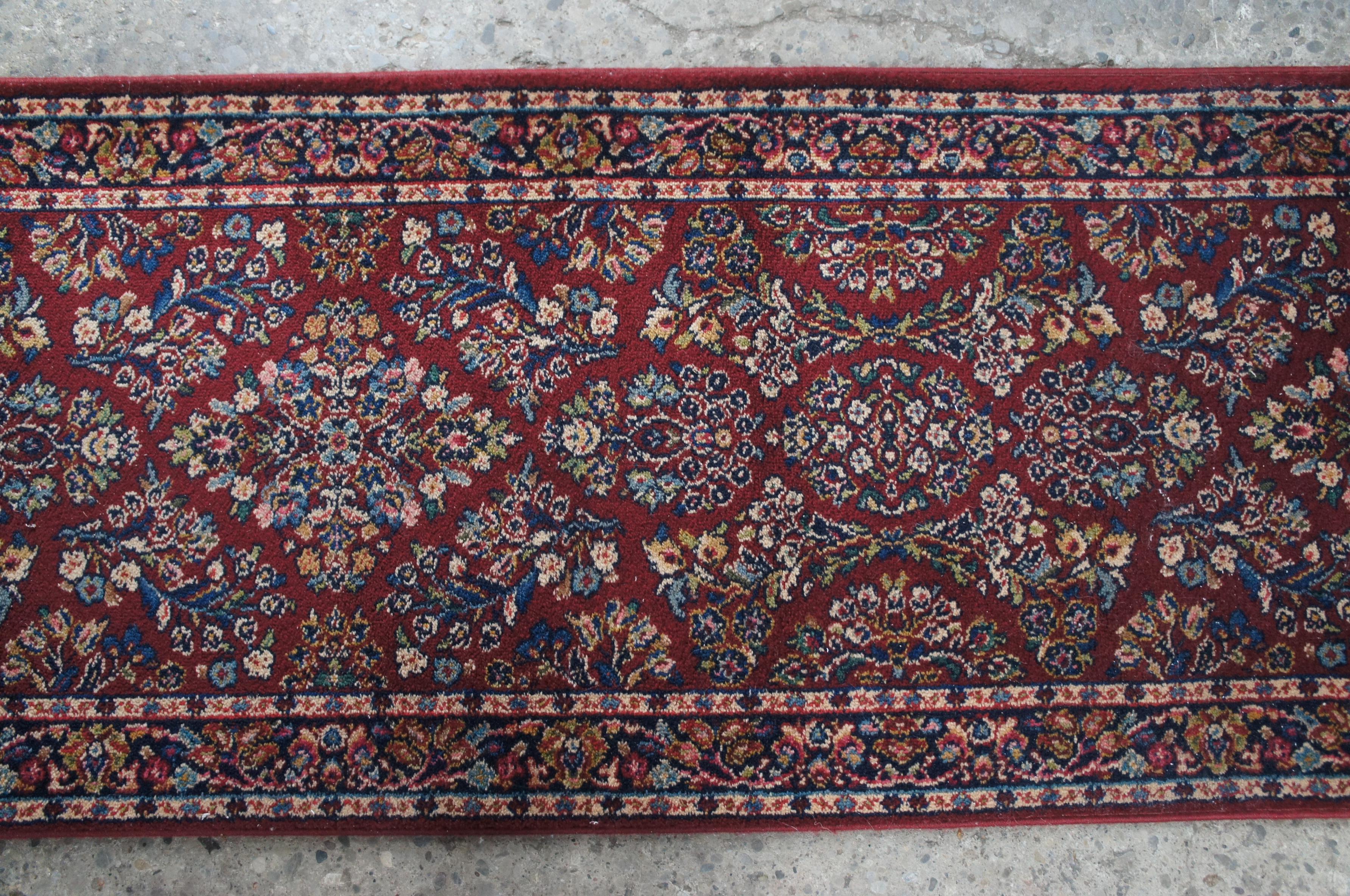 20th Century Karastan 100% Wool Red Sarouk Area Rug Runner Carpet Mat 700/785 2.6' x 8.6