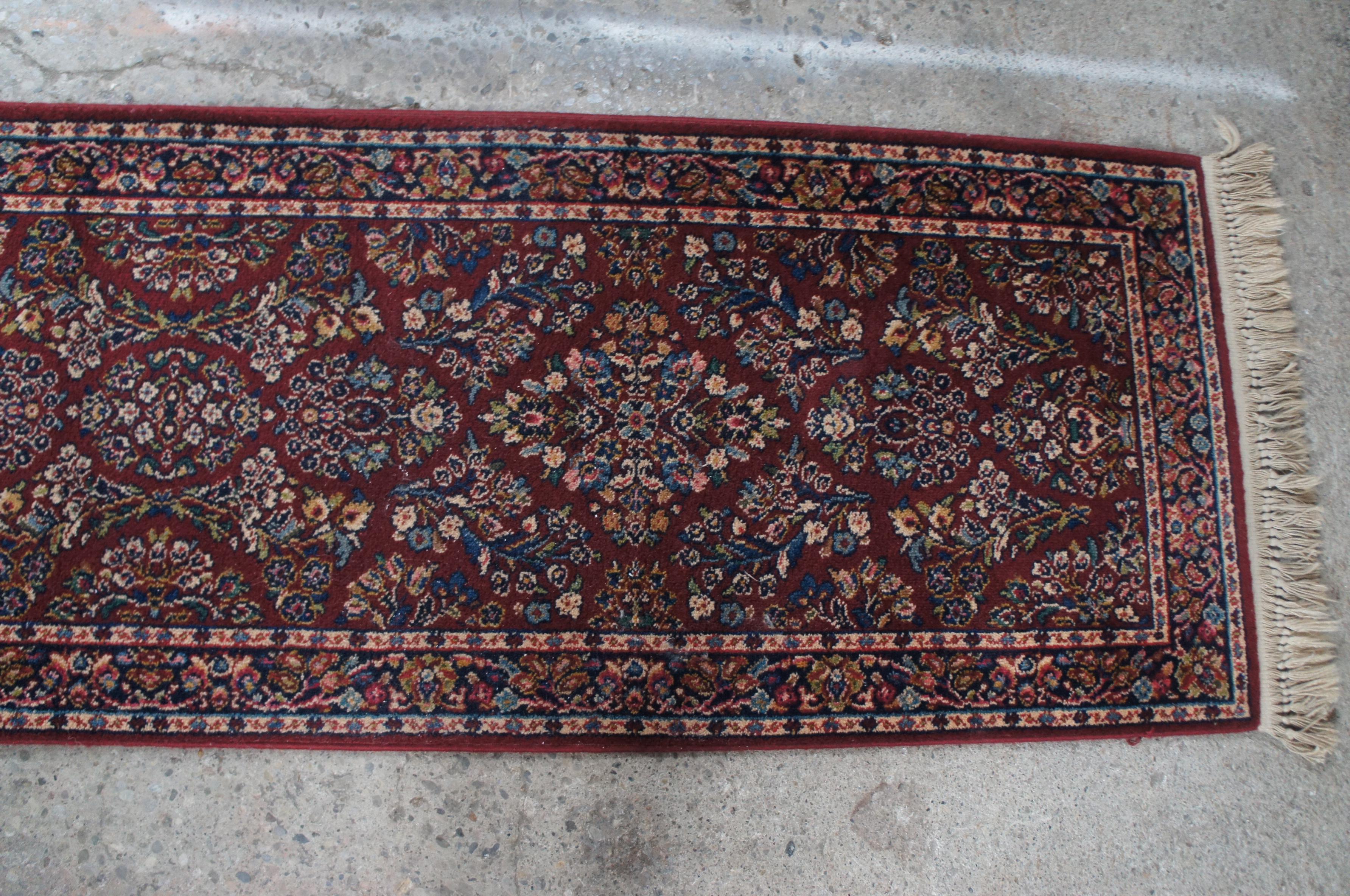 Karastan 100% Wool Red Sarouk Area Rug Runner Carpet Mat 700/785 2.6' x 8.6