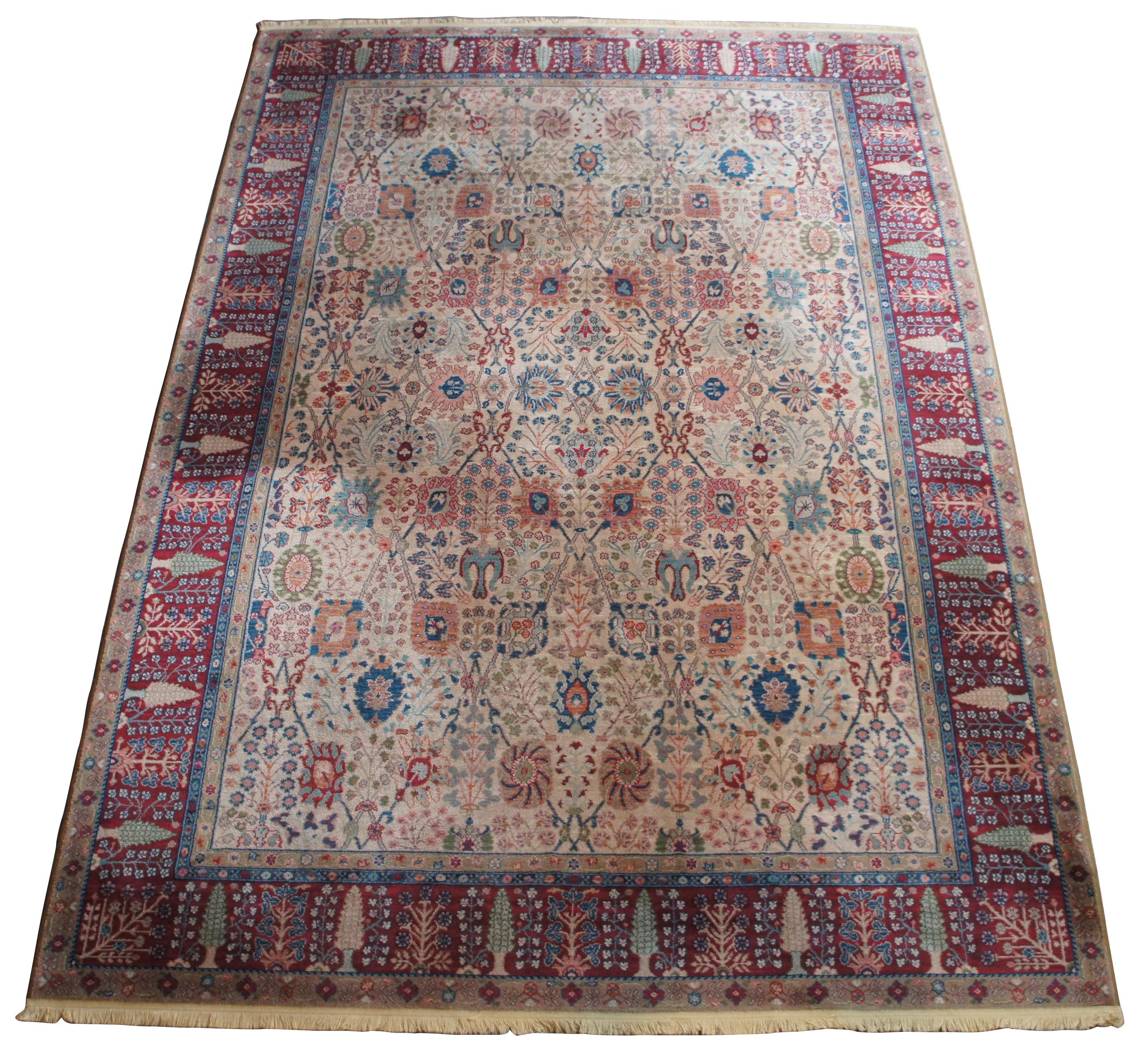 Karastan 900-901 Samovar Teawash wool carpet area rug vase design 9' x 12'.