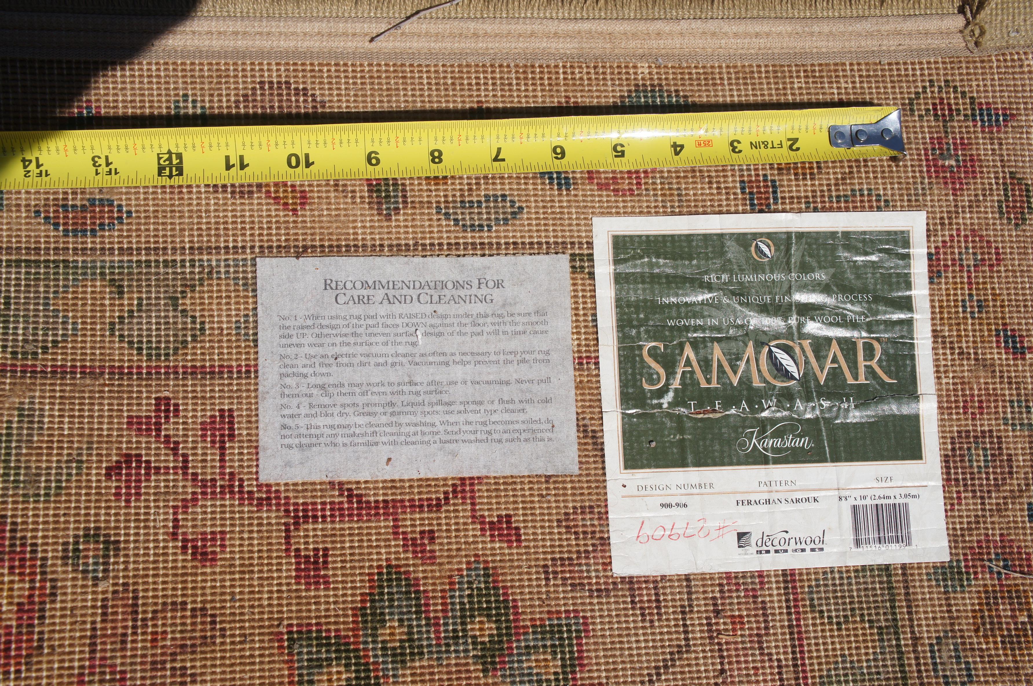 Karastan 900-906 Samovar Teawash Wool Carpet Area Rug Feraghan Sarouk For Sale 4
