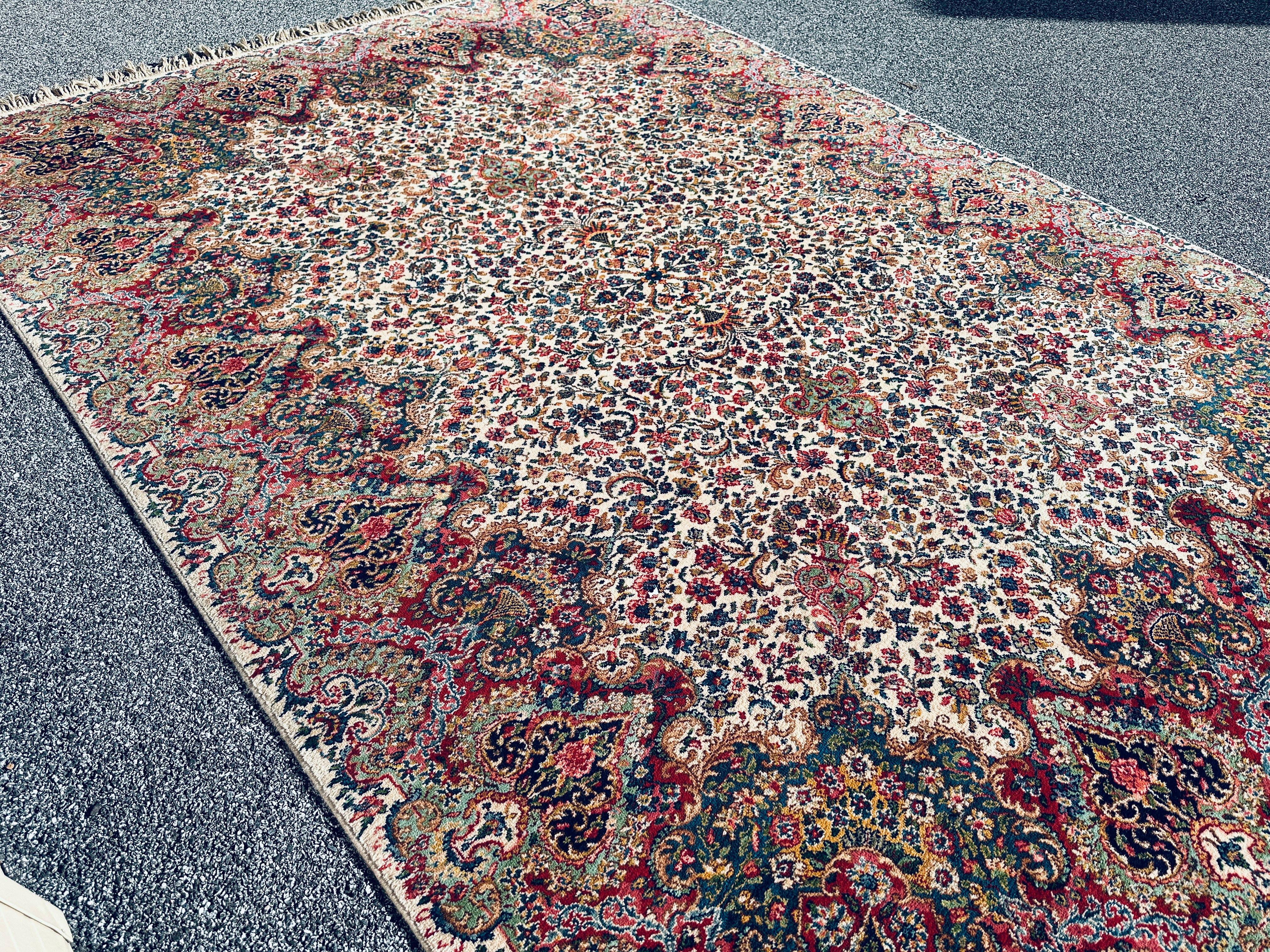 Karastan Floral Kirman 700/742 Alfombra de lana peinada de calidad superior 8'8