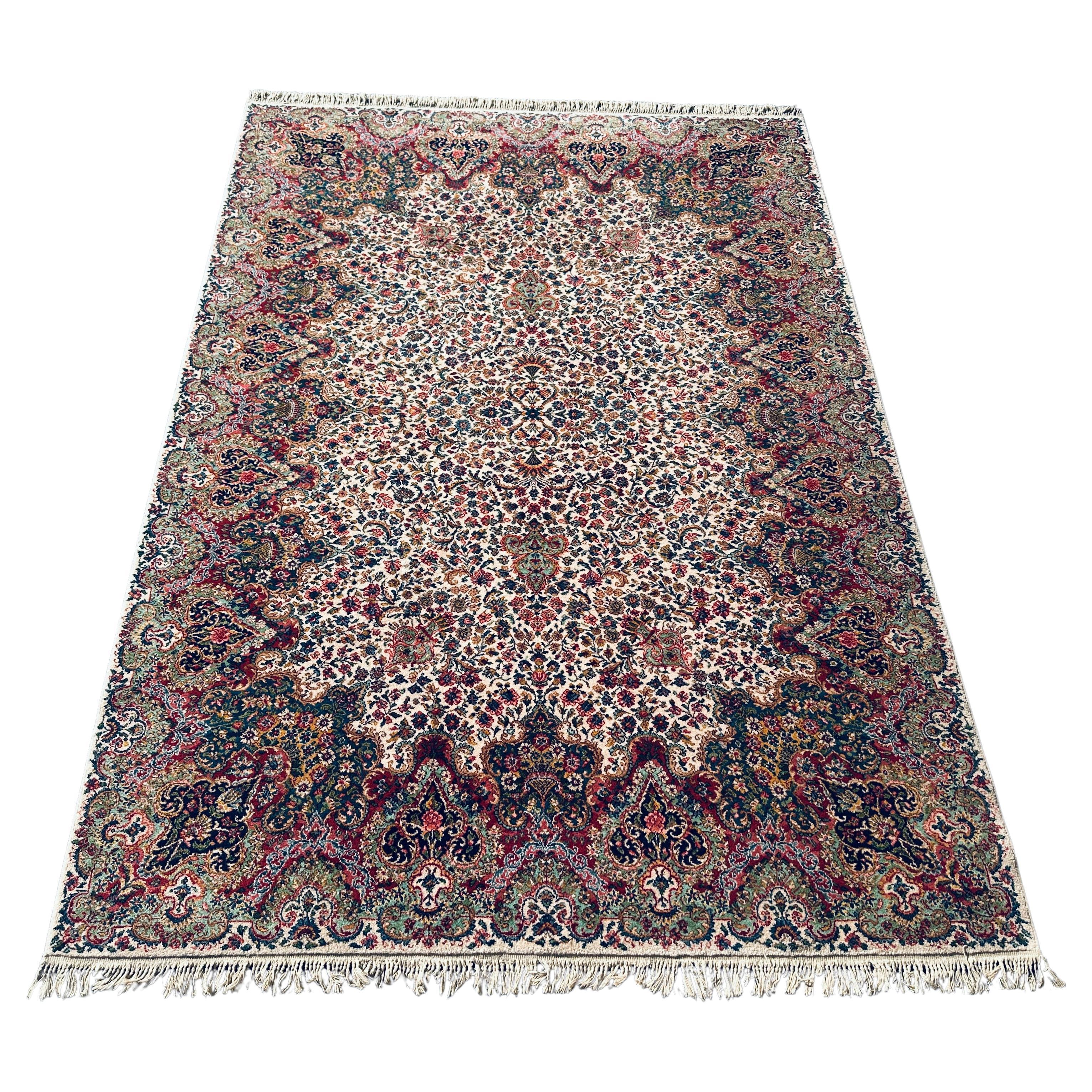 Karastan Floral Kirman 700/742 Premium getragener Wollteppich 8'8" x 12'