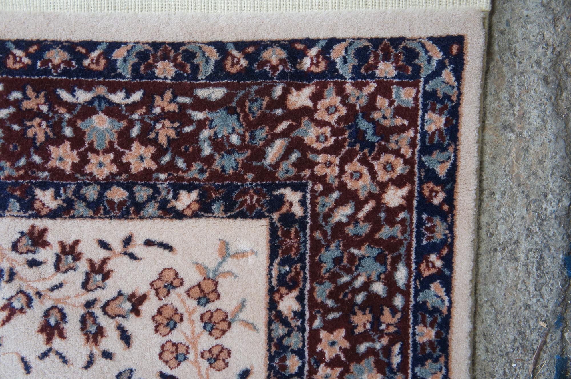 Karastan Kara Mar 100% Wool Floral Kirman Area Rug Carpet Belgium 300-1020 4 x 6 In Good Condition In Dayton, OH