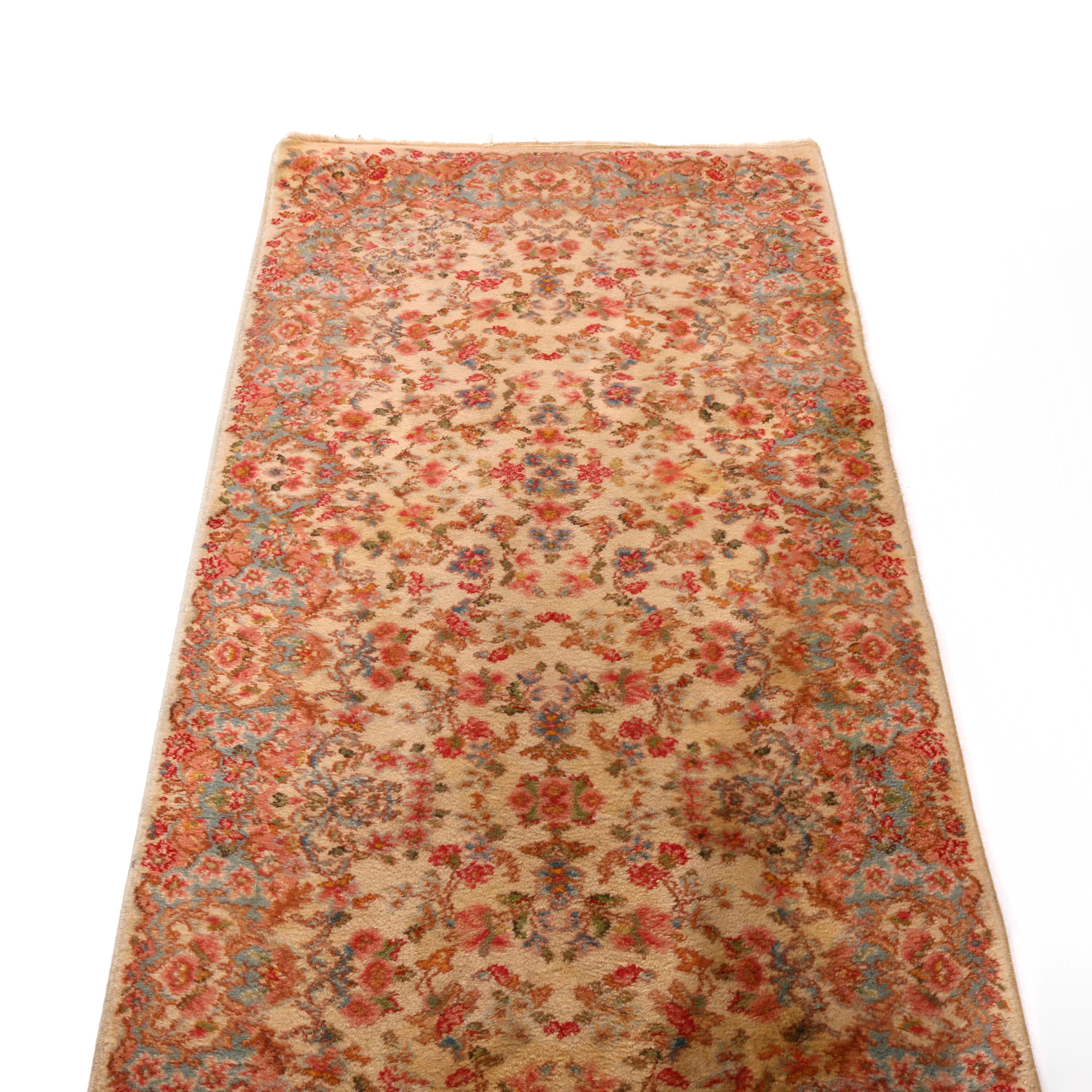 Woven Karastan Kirman Oriental Wool Rug Runner, Patten 788, Circa 1950