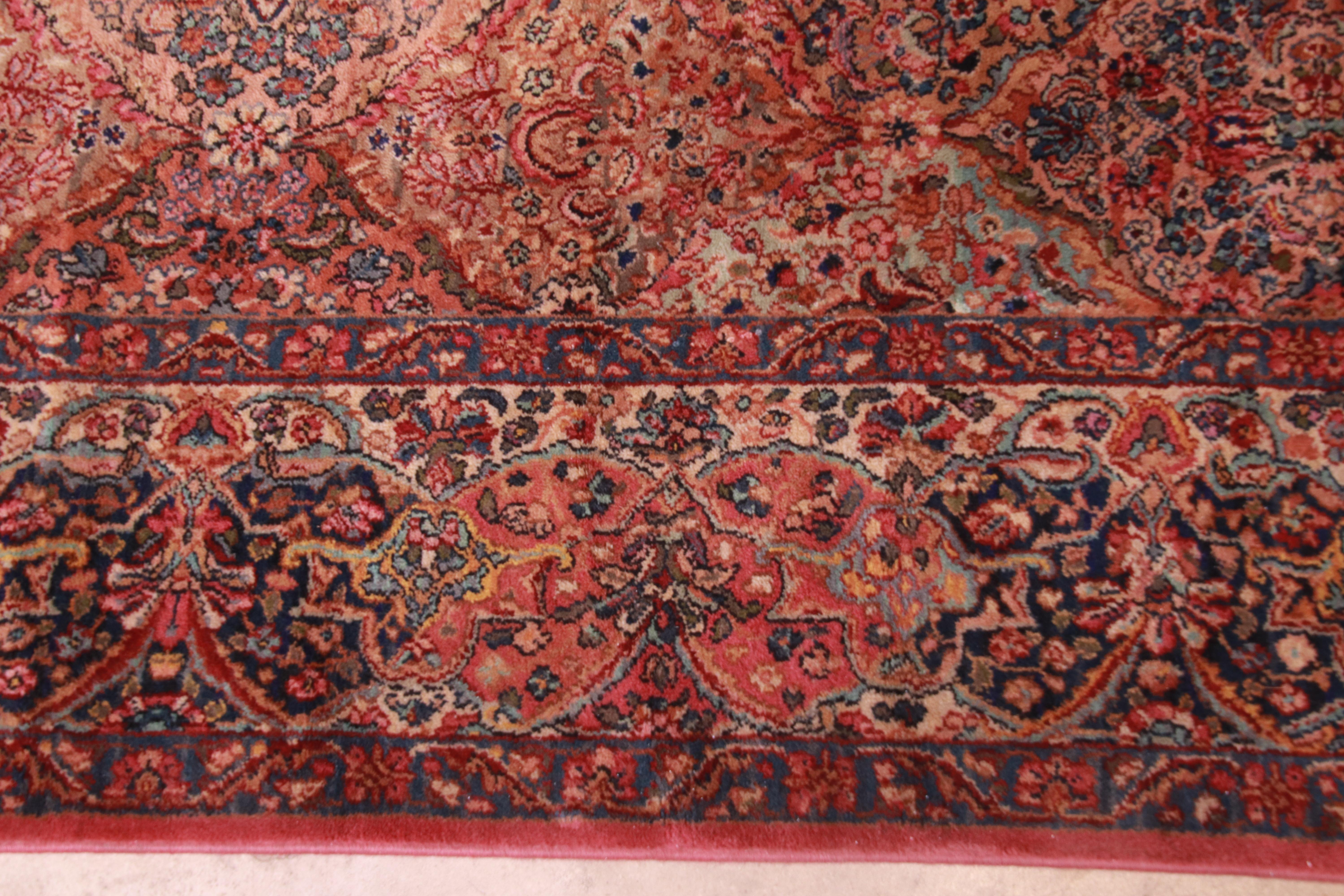 Wool Karastan Kirman Room Size Rug, circa 1940s