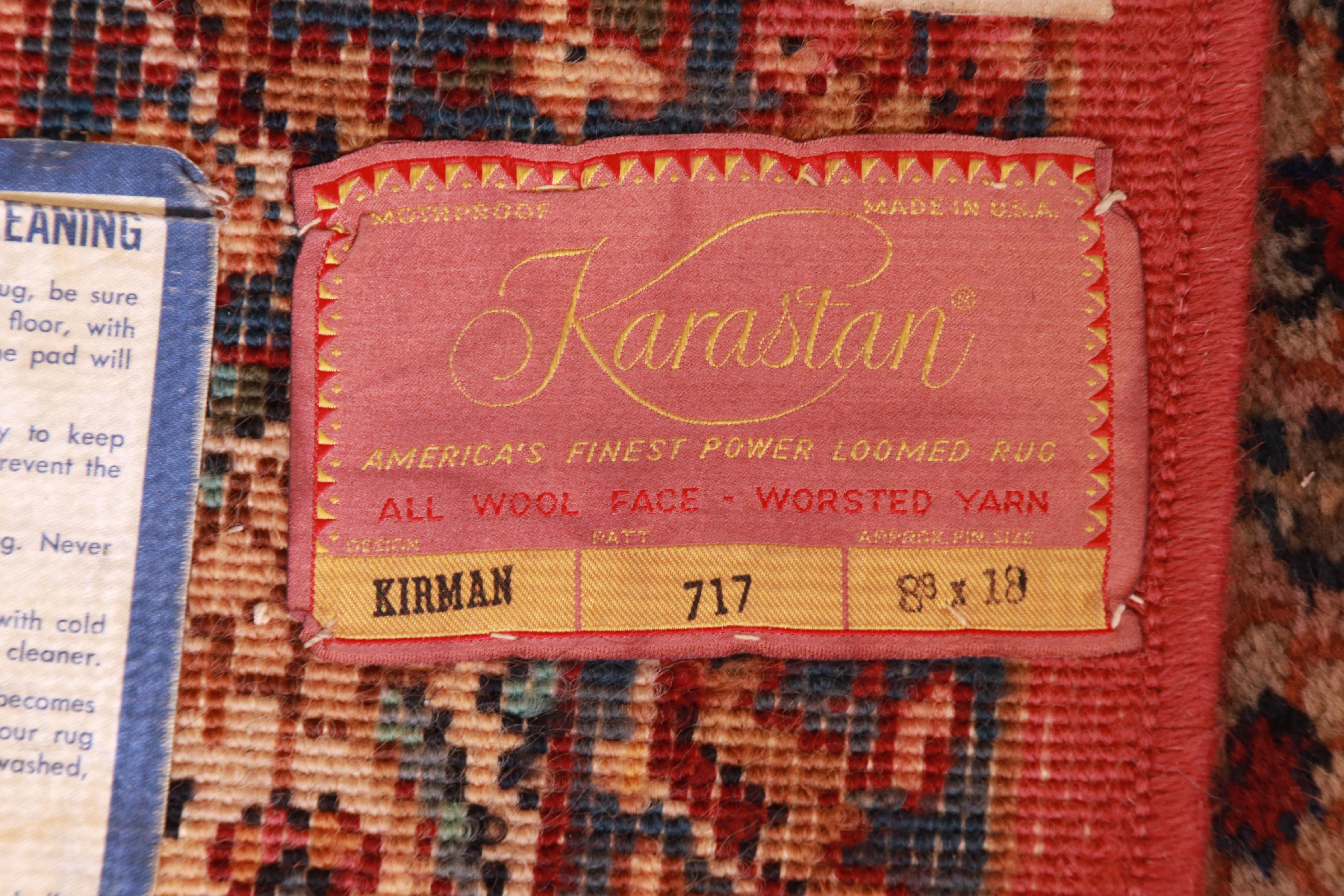 Karastan Kirman Room Size Rug, circa 1940s 1