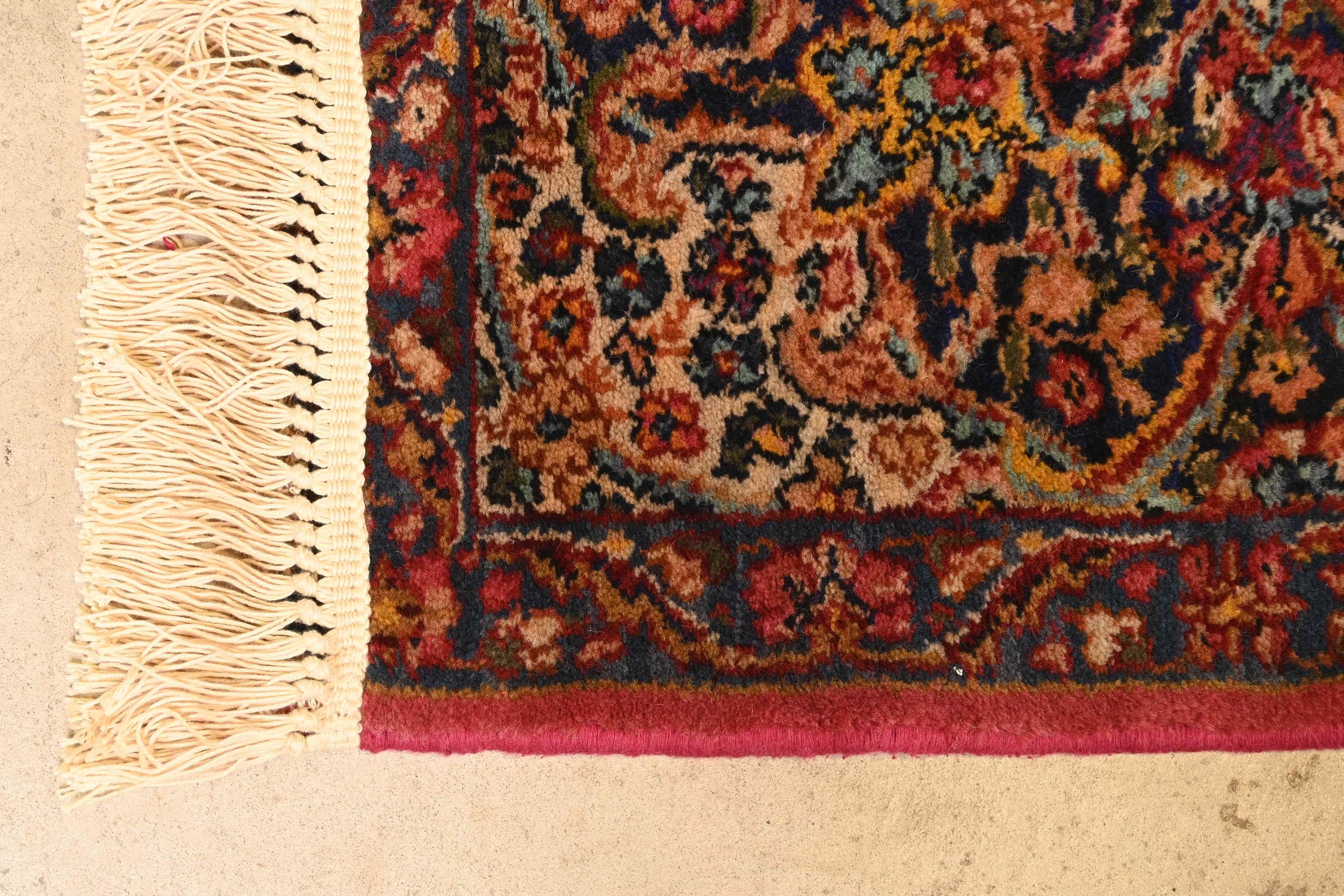 Karastan Kirman Room Size Wool Rug, Circa 1940s In Good Condition For Sale In South Bend, IN
