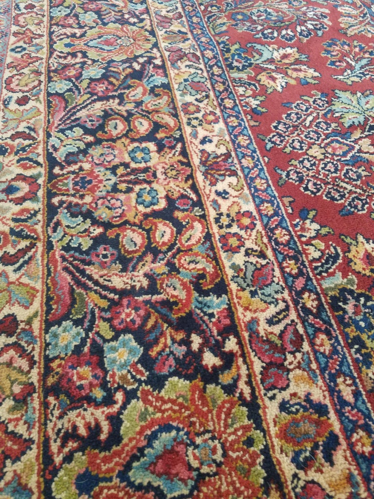 Karastan Red Sarouk 700/785 Antique, 100 Wool Rug at 1stDibs