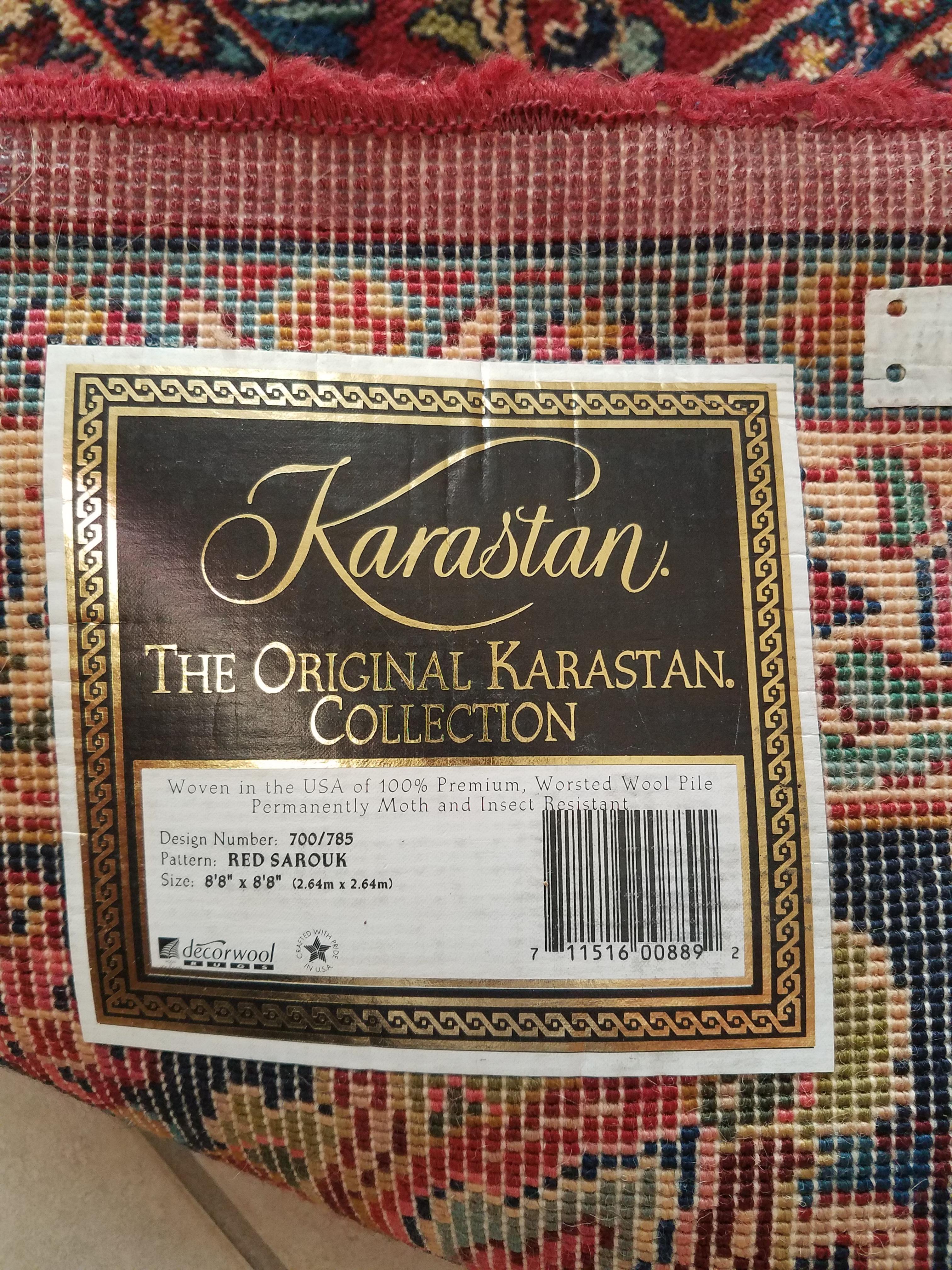 American Karastan Red Sarouk 700/785 Antique, 100% Wool Rug
