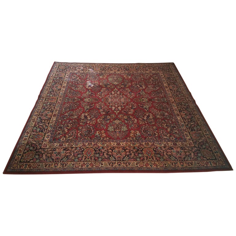 Karastan Red Sarouk 700/785 Antique, 100 Wool Rug at 1stDibs