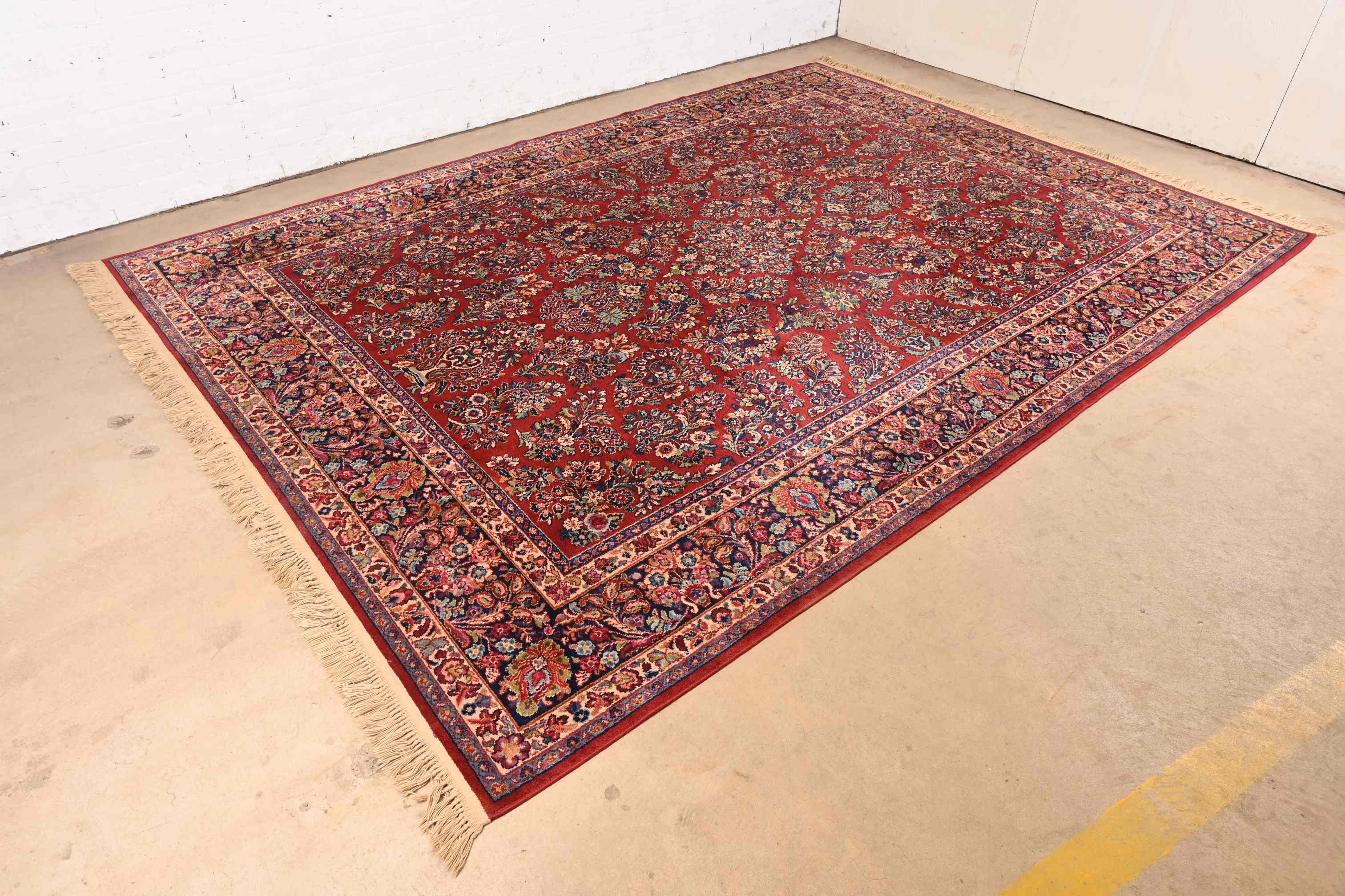 Sarouk Farahan Karastan Sarouk Room Size Wool Rug, Circa 1950s For Sale