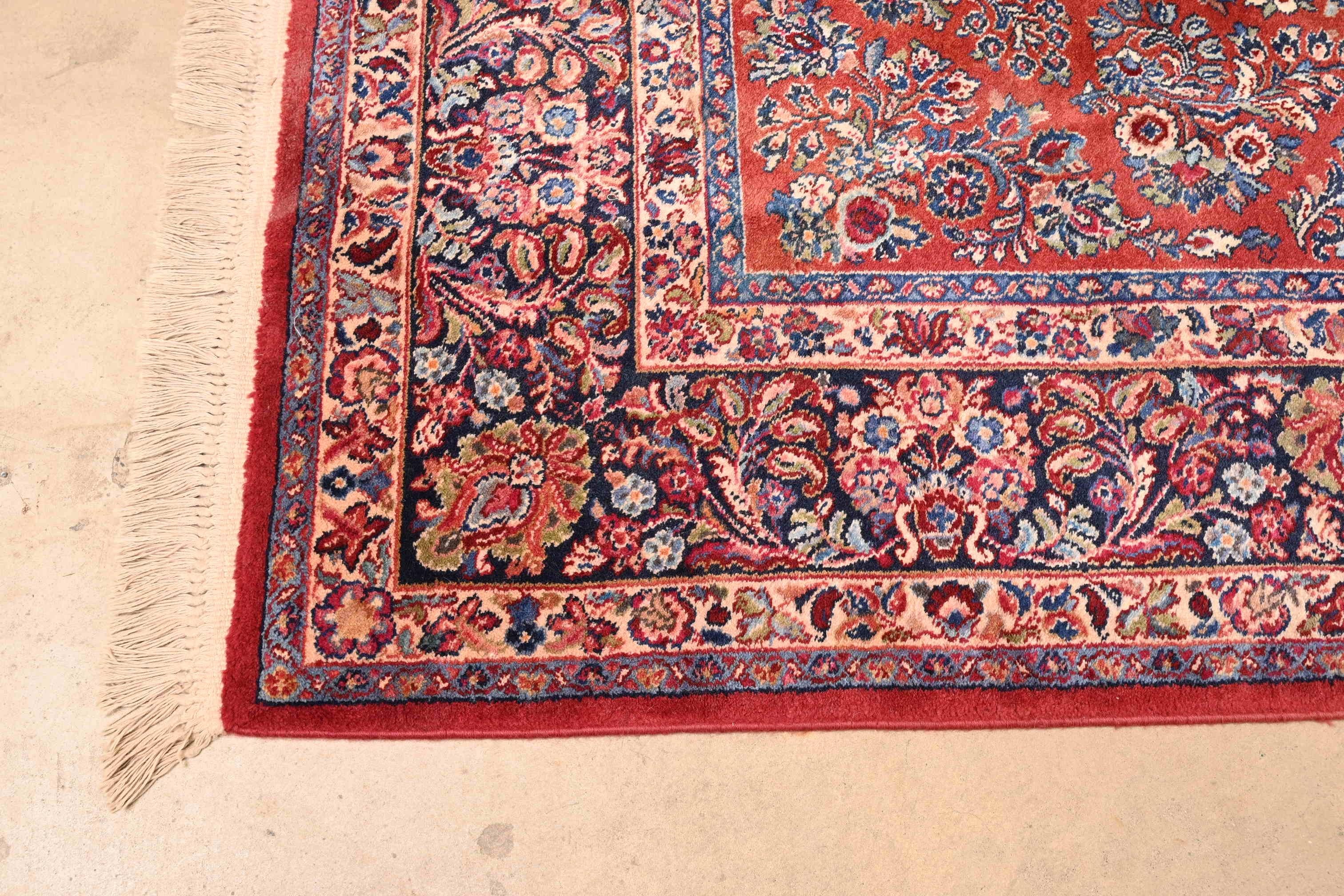 Karastan Sarouk Room Size Wool Rug, circa 1950s In Good Condition For Sale In South Bend, IN