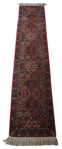 Karastan Wool Geometric Modern Multicolor Panel Kirman Rug Runner Carpet