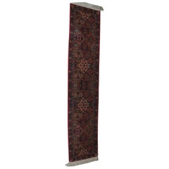 Used Karastan Wool Geometric Modern Multicolor Panel Kirman Rug Runner Carpet