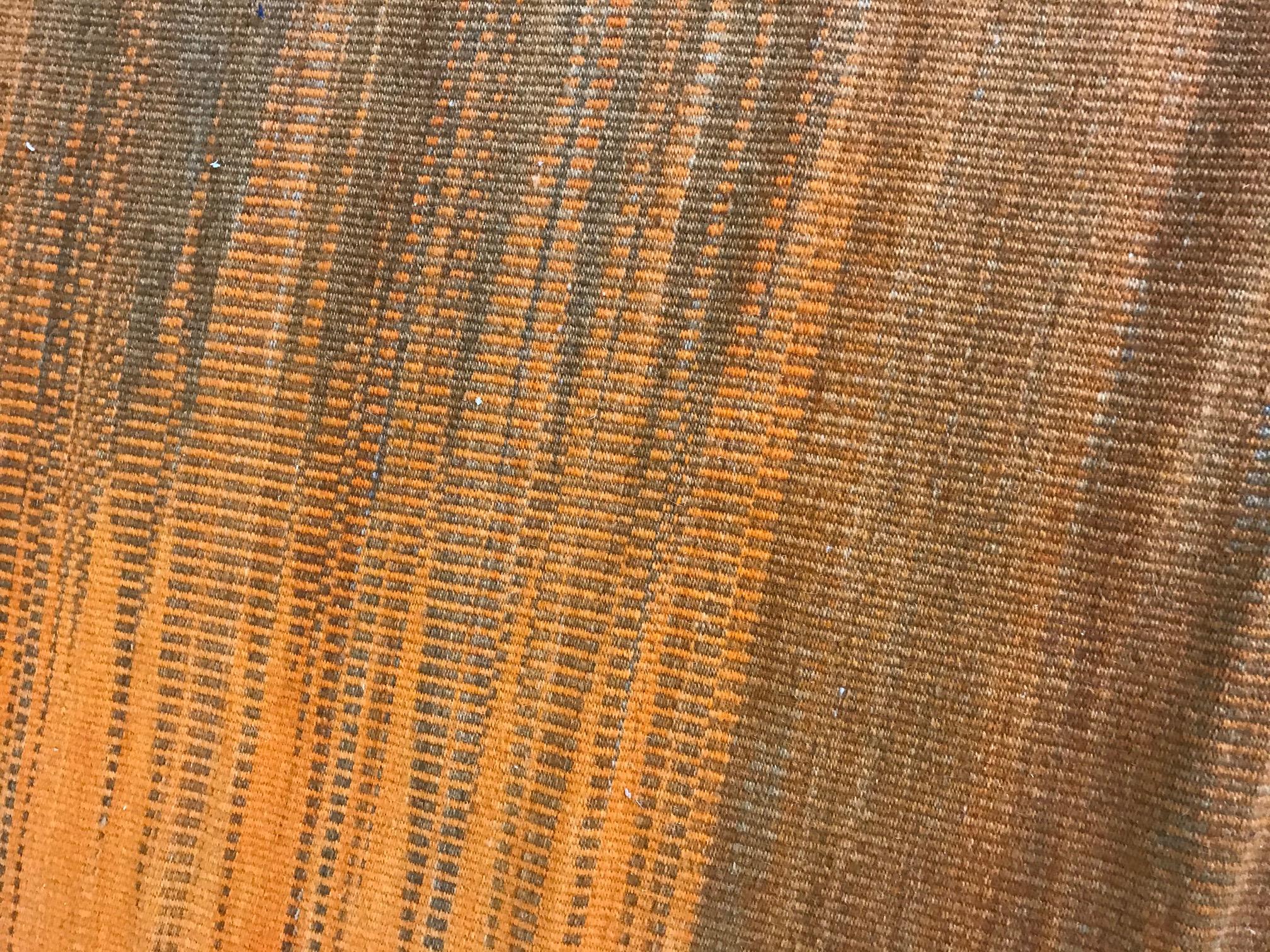 Karatas, Turkish Modern orange and brown kilim rug by Doris Leslie Blau.
Size: 6'0