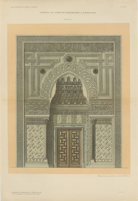 Karatay Madrasa Portal, Konya – Islamic Architectural Ornament Print, 1924