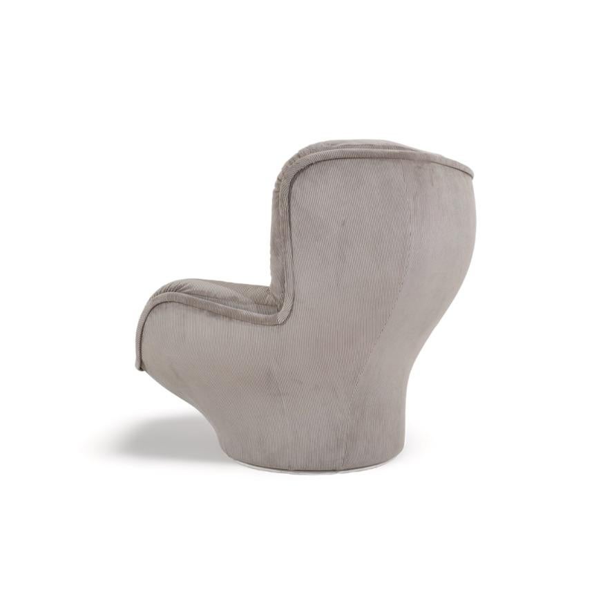 Late 20th Century  Karate armchair, light grey corduroy, Michel Cadestin, Airborne, France, 1970s For Sale