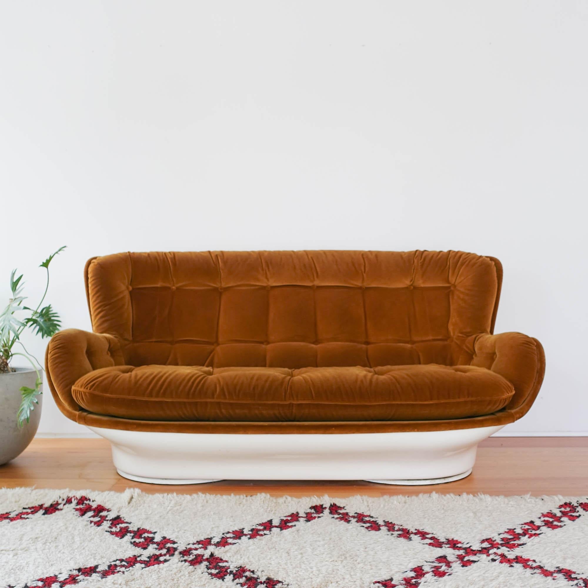 The Karate sofa was designed by Michel Cadestin for Airborne, in France, during the 1970s. This beautiful piece is a testament to the designer's skill and craftsmanship, and it has become an iconic example of the period's most celebrated