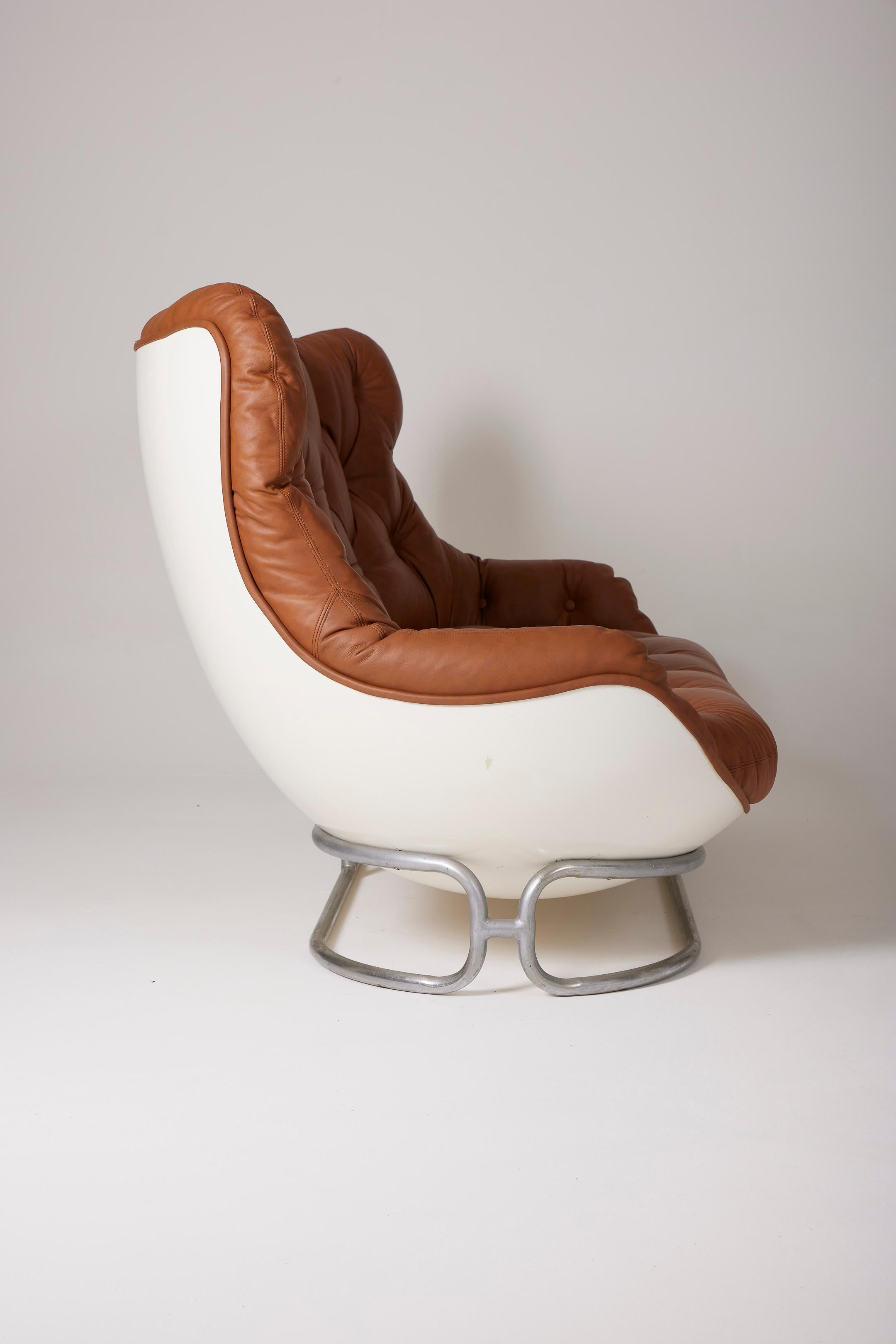 Divano in pelle Karaté di Michel Cadestin, anni '70. in vendita 3
