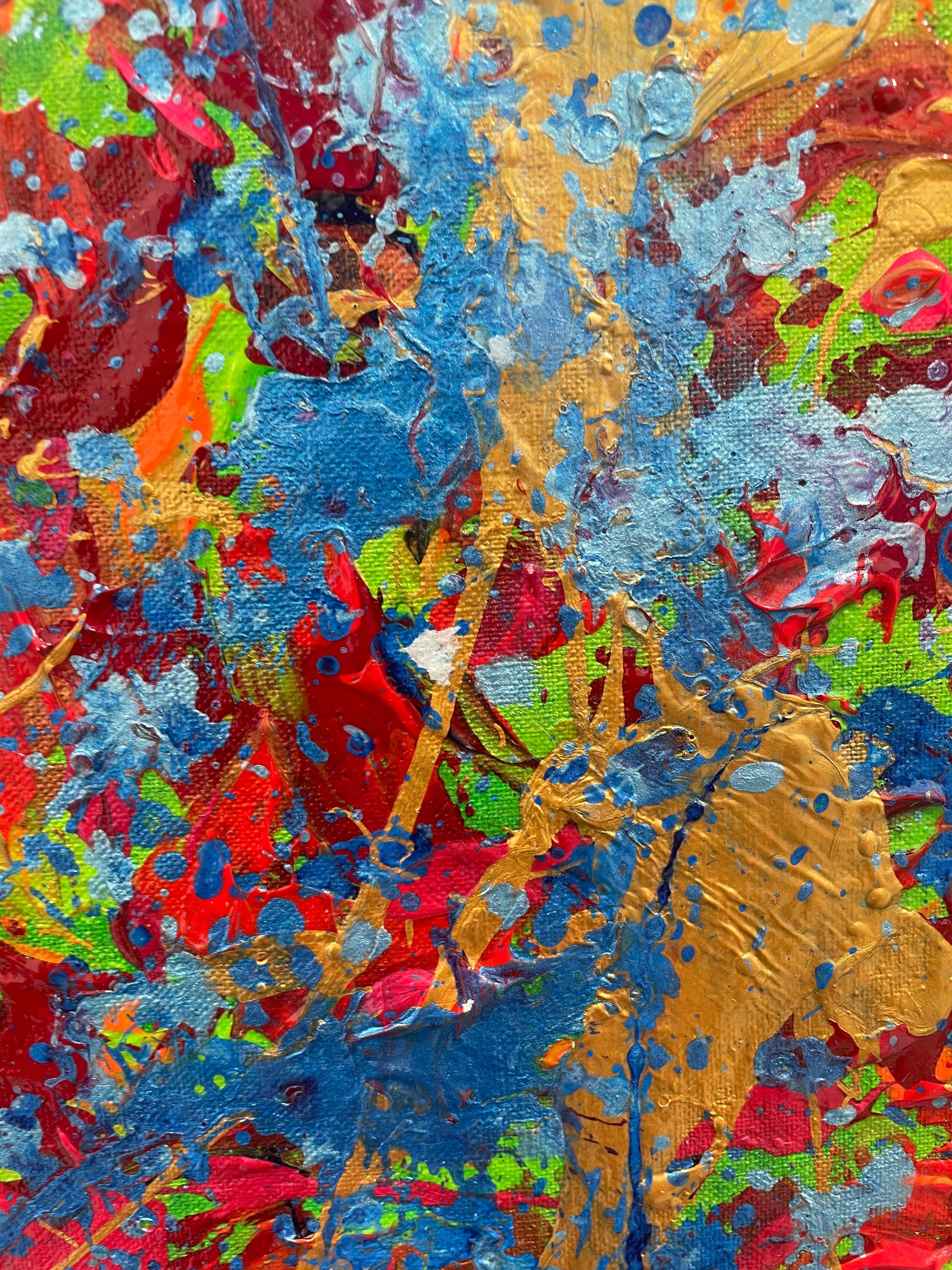 Casi nunca utilizo el rojo, pero este color tenía una profundidad que me encantó y
representaba para mí la menstruación. Este es un momento en el que mi cuerpo no hace prisioneros. Todo lo que he estado reprimiendo o tolerando queda expuesto a
