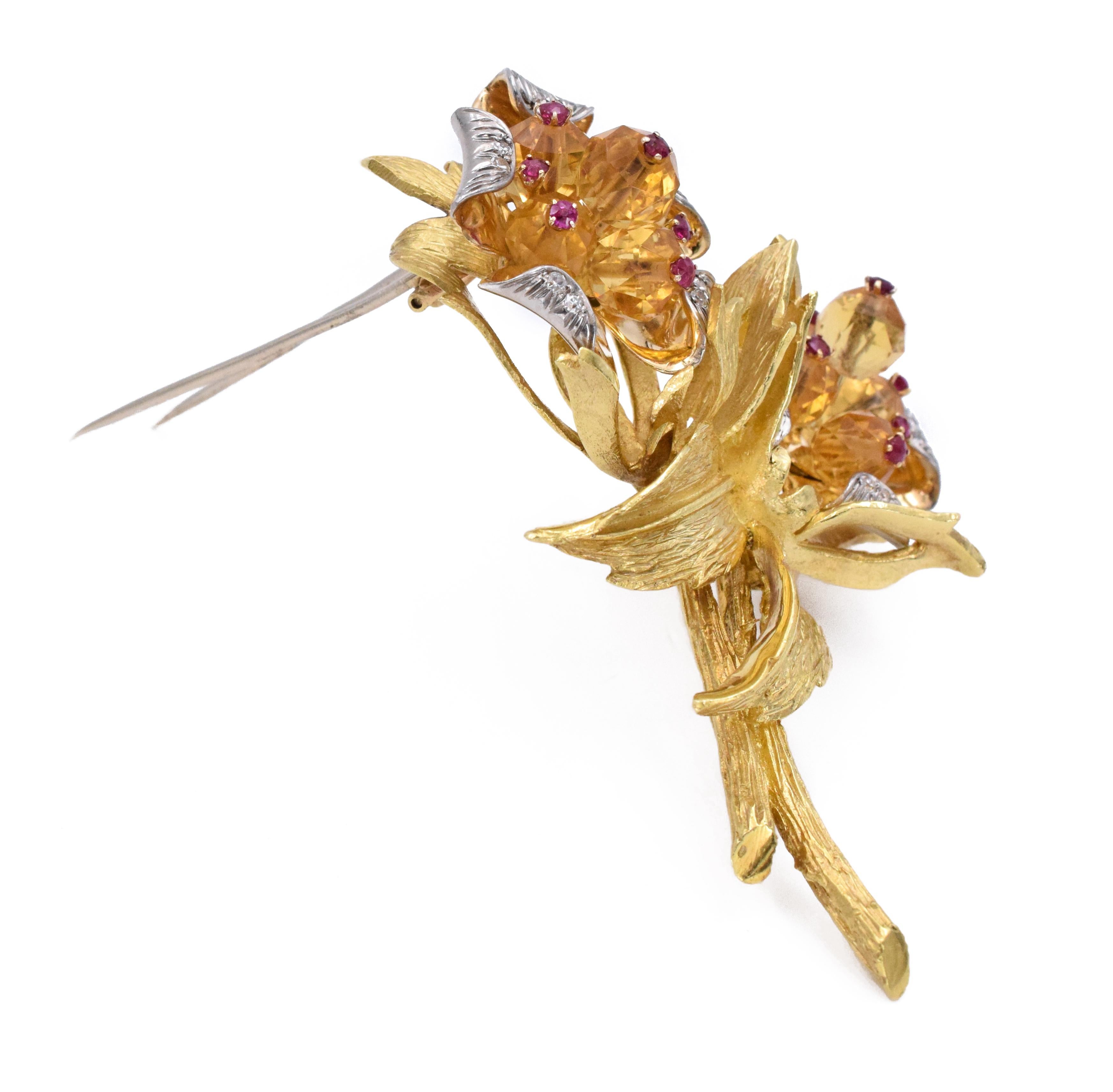 Artist Karbra Golden Topaz Brooch