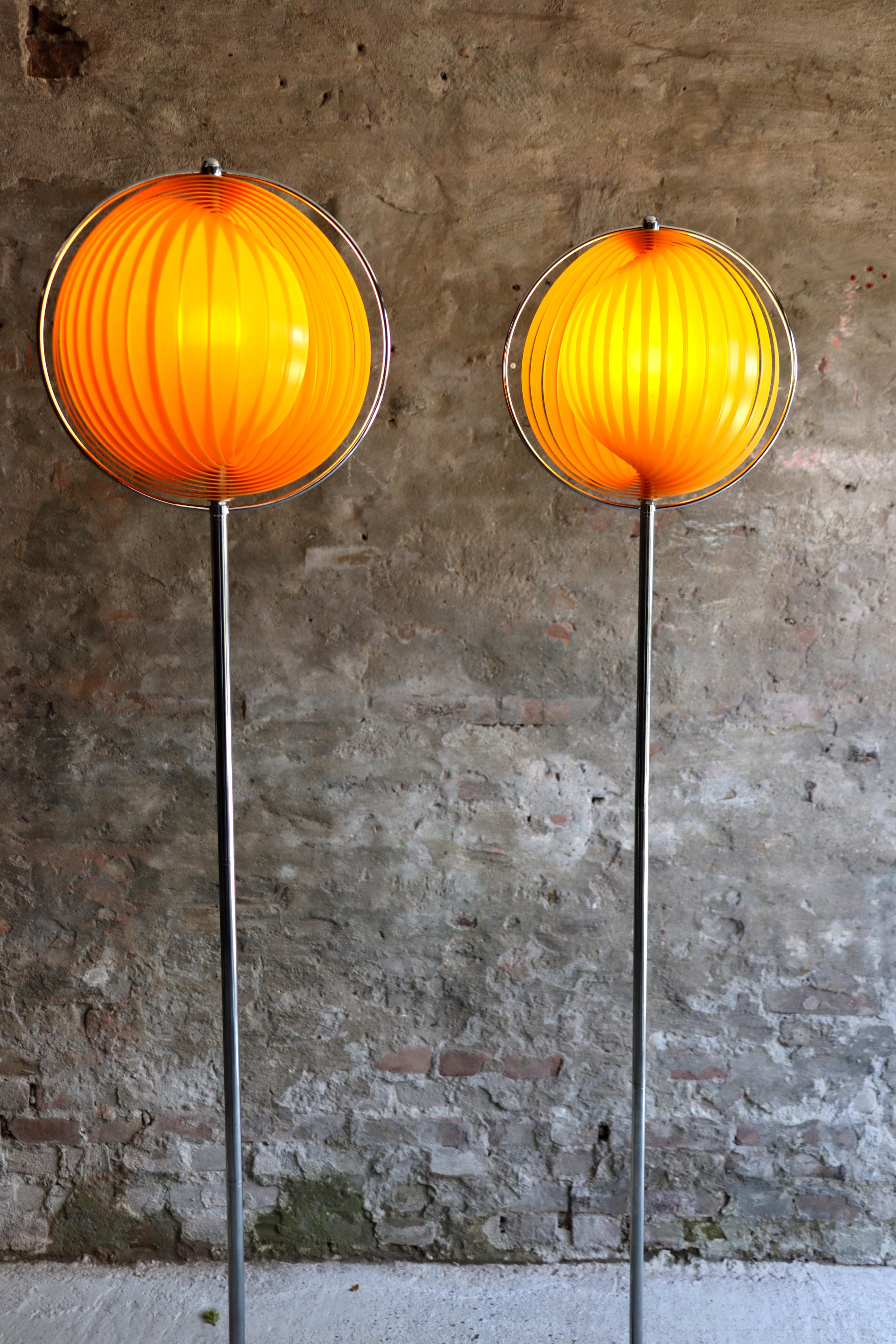 Européen Kare Design - Moon Lamp - Orange - The Eclipse - Lampadaire - Années 80 en vente